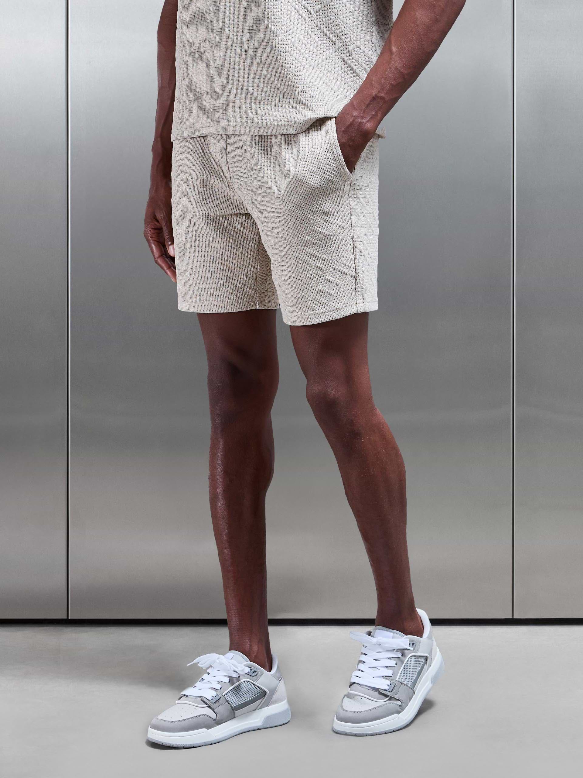Aztec Textured Short in Stone