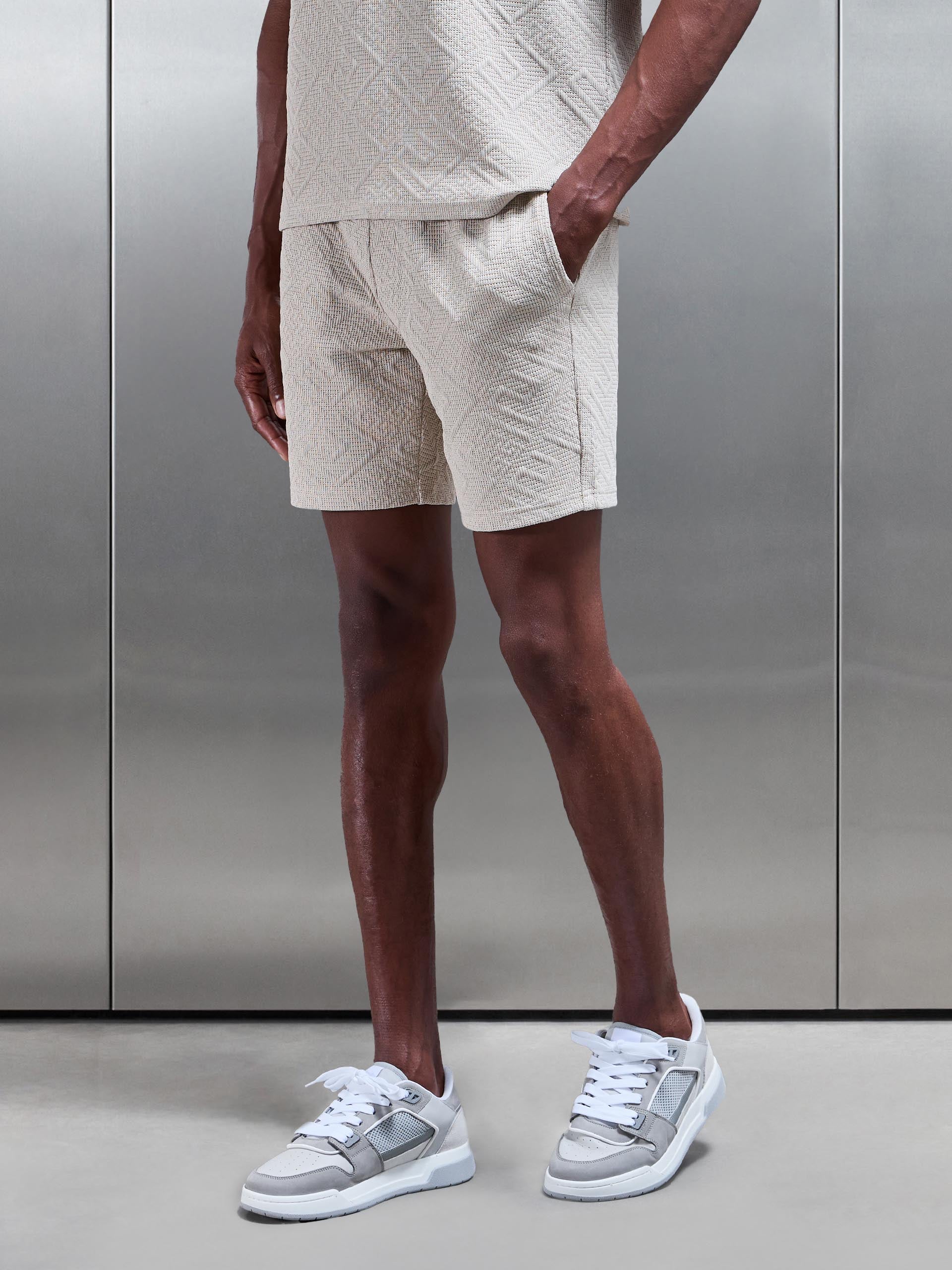 Aztec Textured Short in Stone