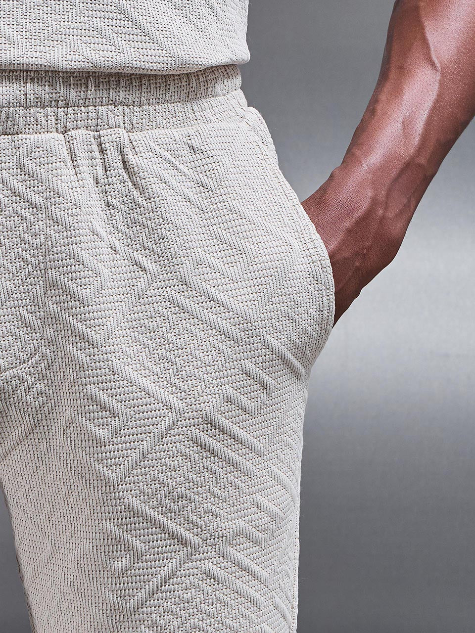Aztec Textured Short in Stone