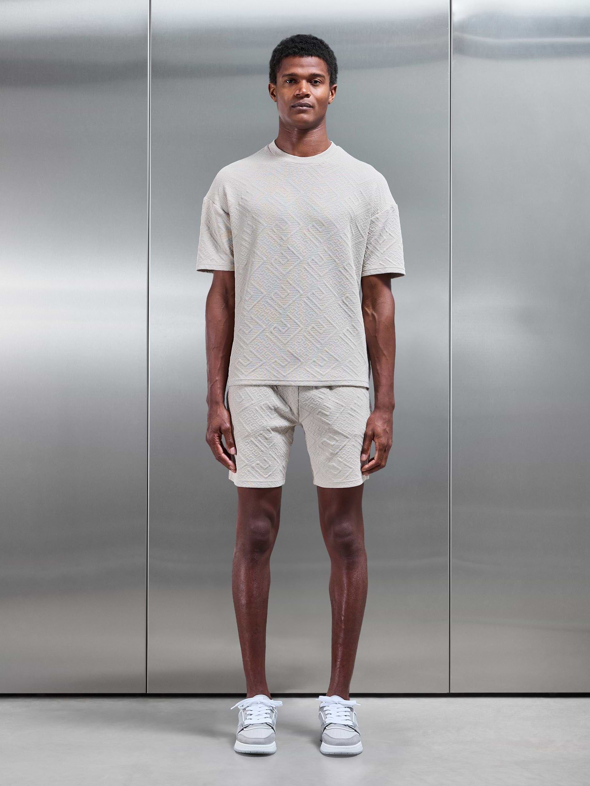 Aztec Textured Short in Stone