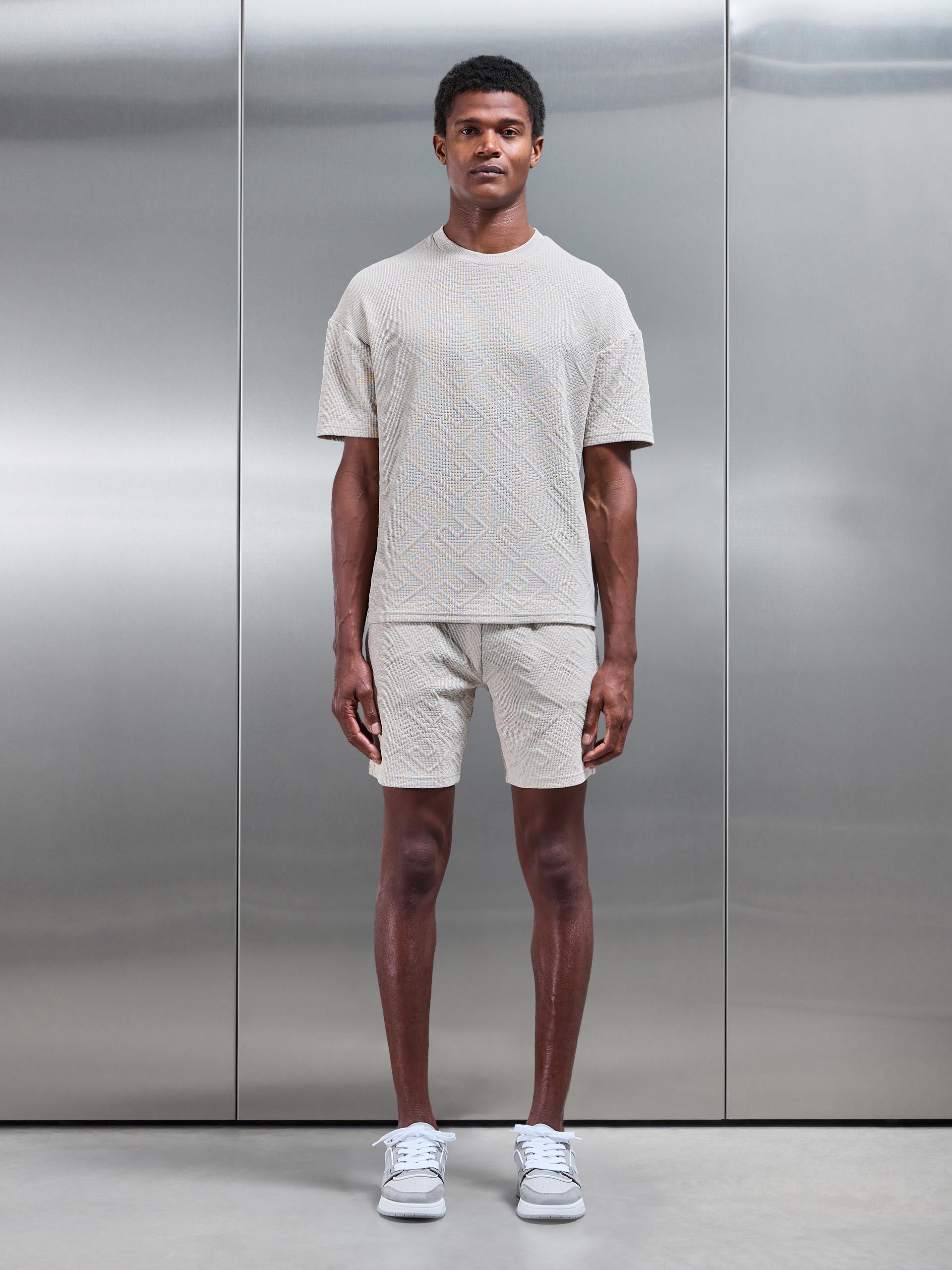 Aztec Textured Short in Stone