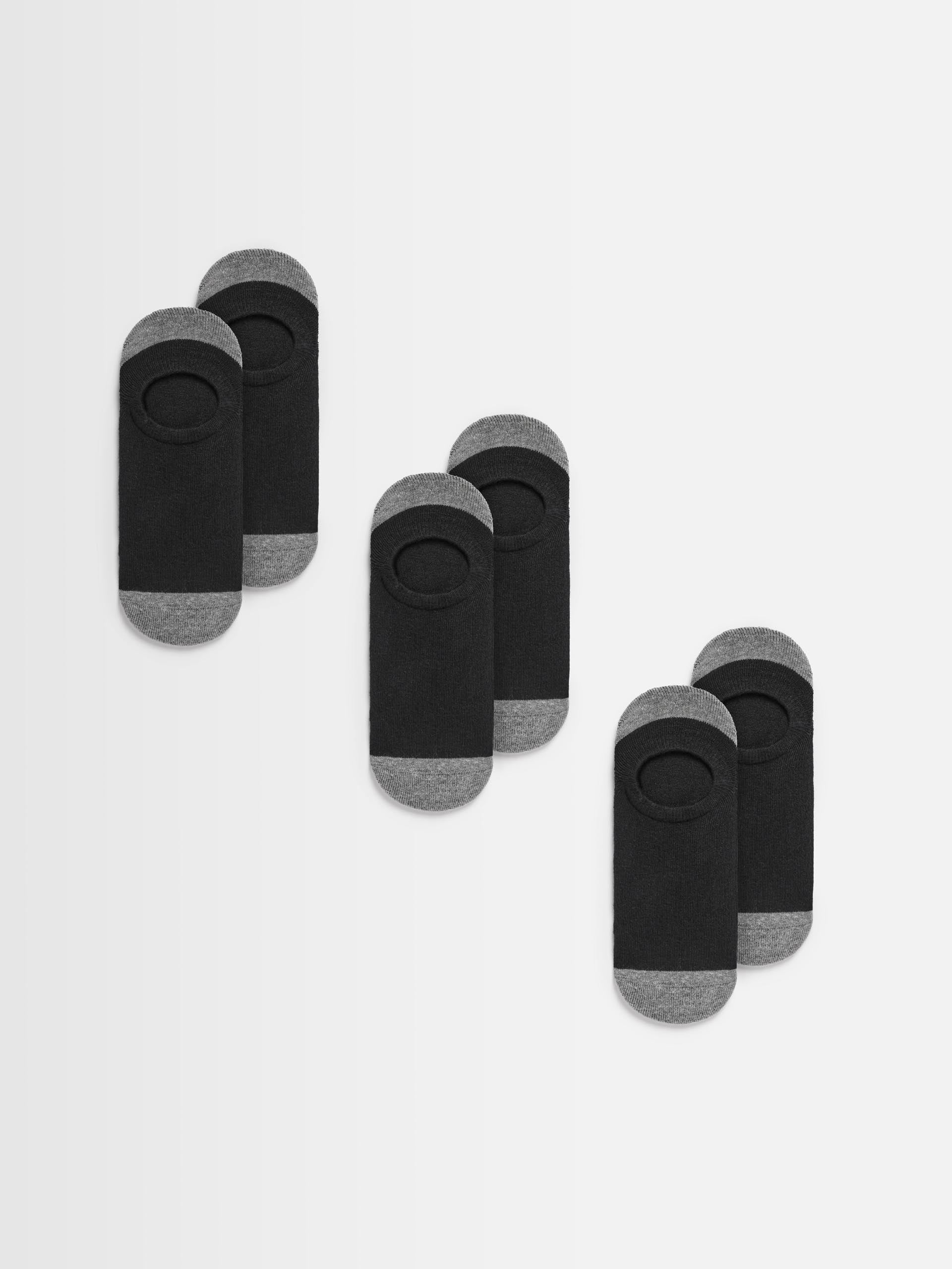 3 pack ARNE Invisible Socks in Black