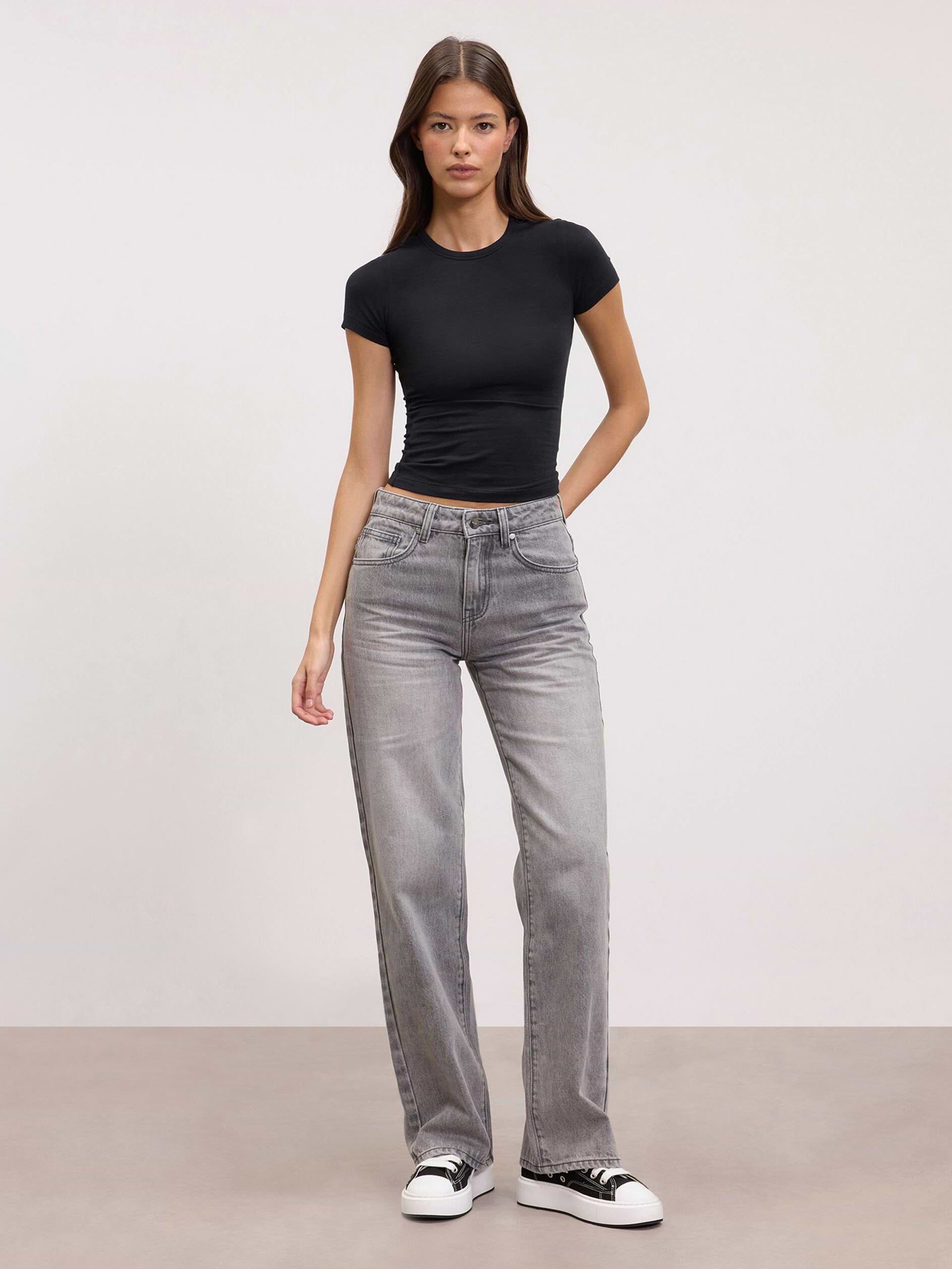 Womens Cotton Jersey T-Shirt in Black