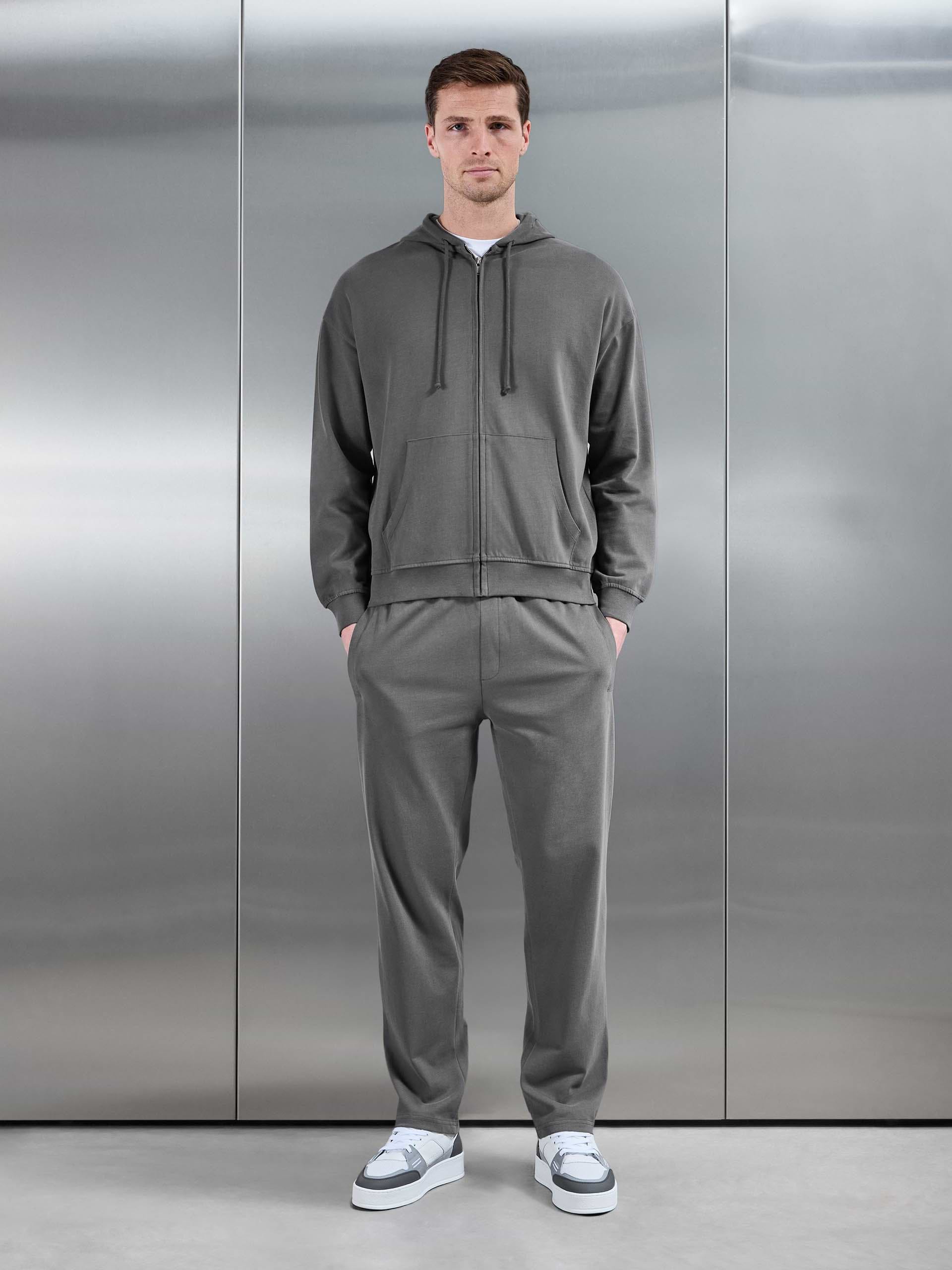 Brushed Relaxed Hoodie in Grey