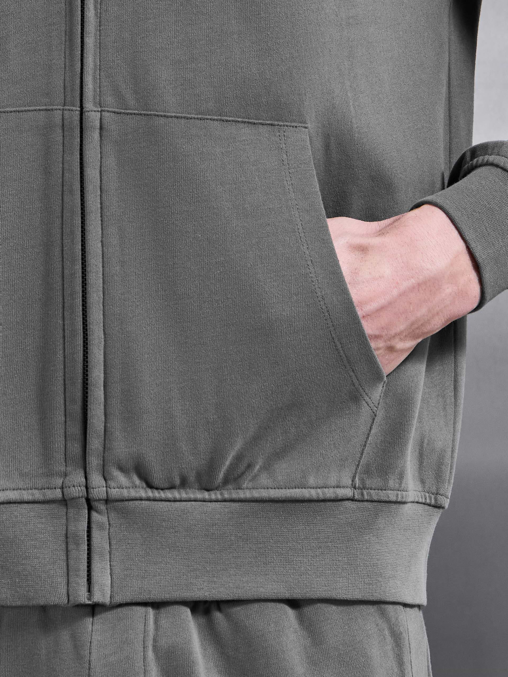 Brushed Relaxed Hoodie in Grey