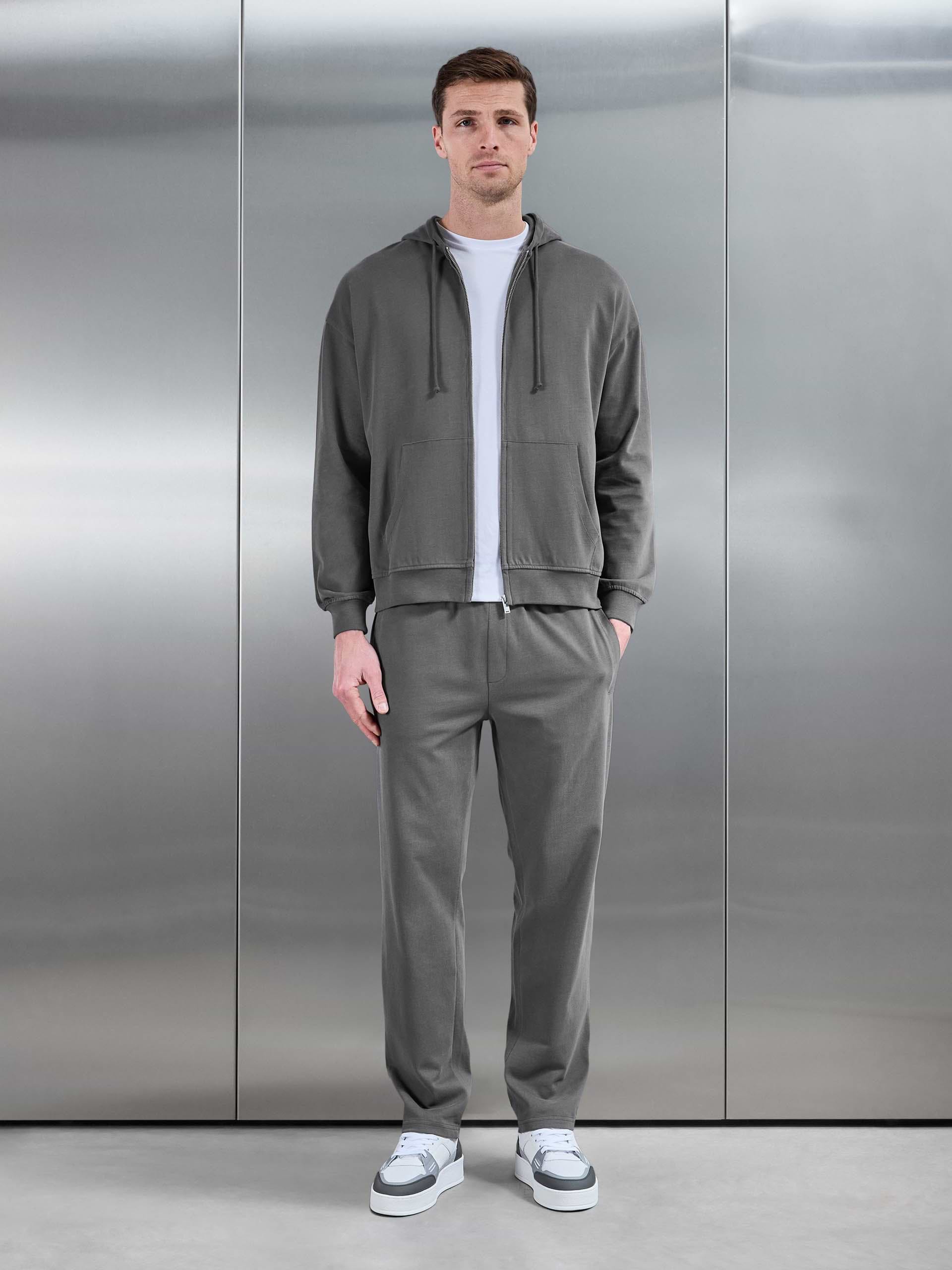 Brushed Relaxed Hoodie in Grey