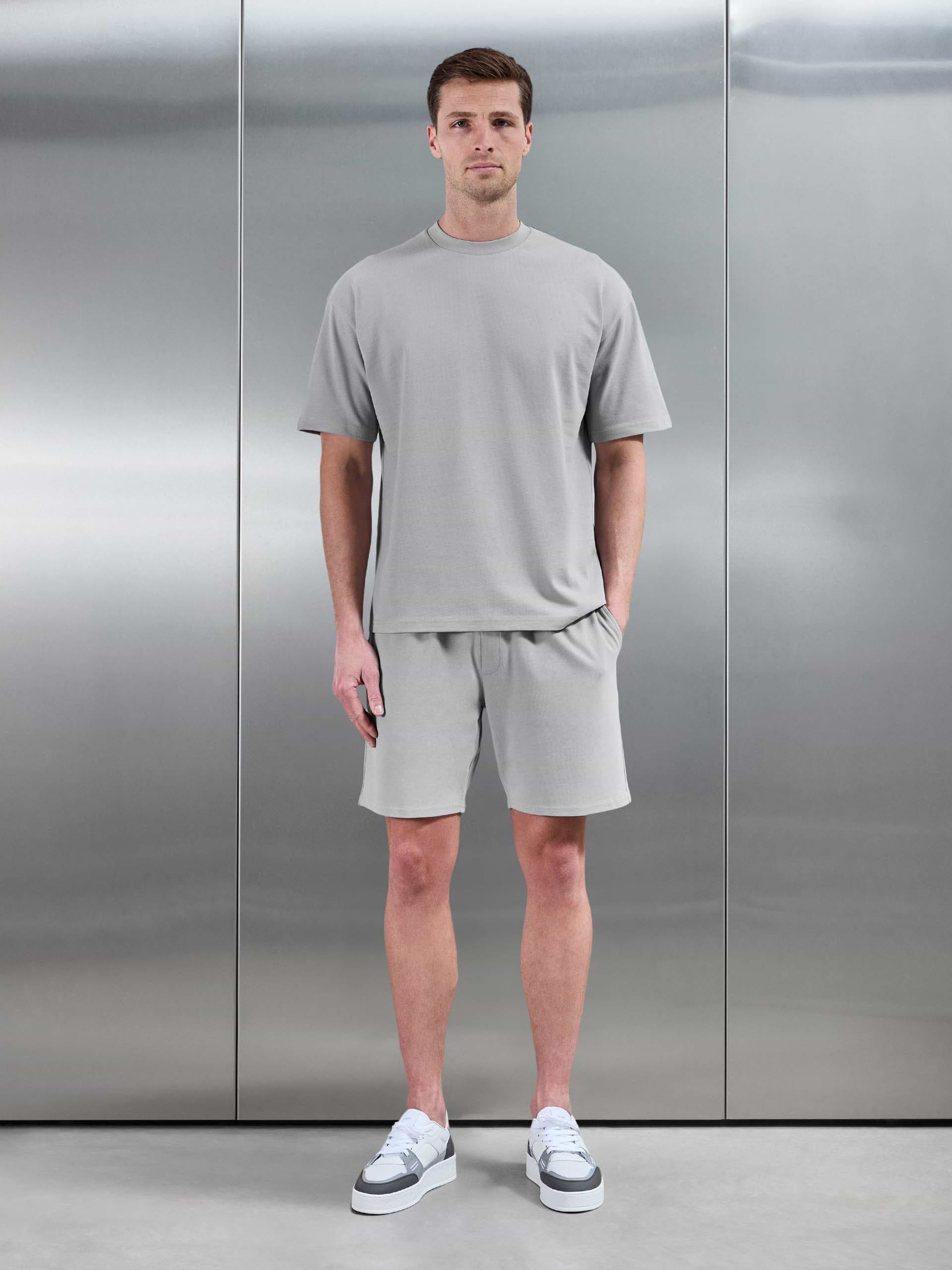 Brushed Relaxed Short in Mid Grey
