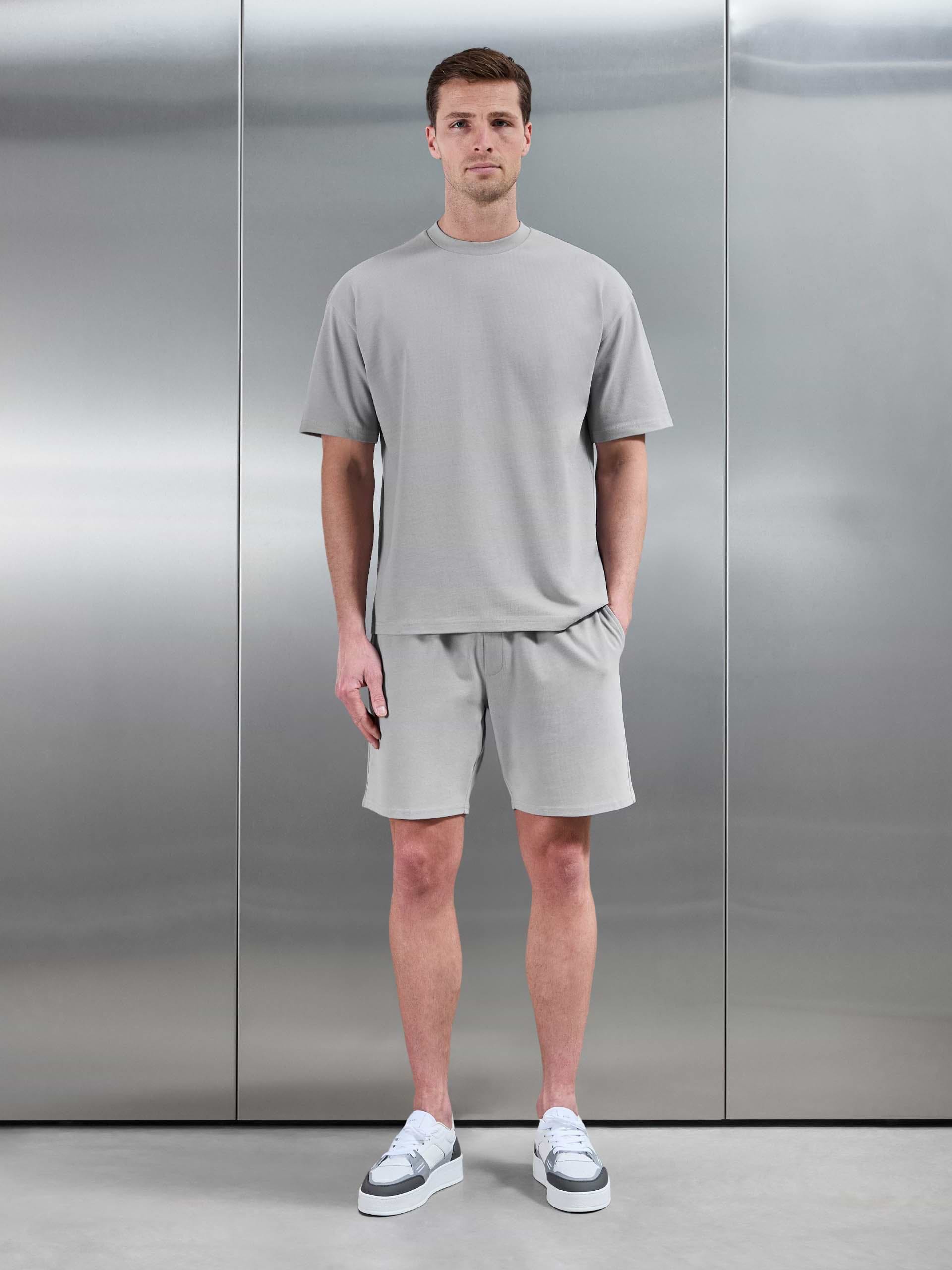 Brushed Relaxed T-Shirt in Mid Grey