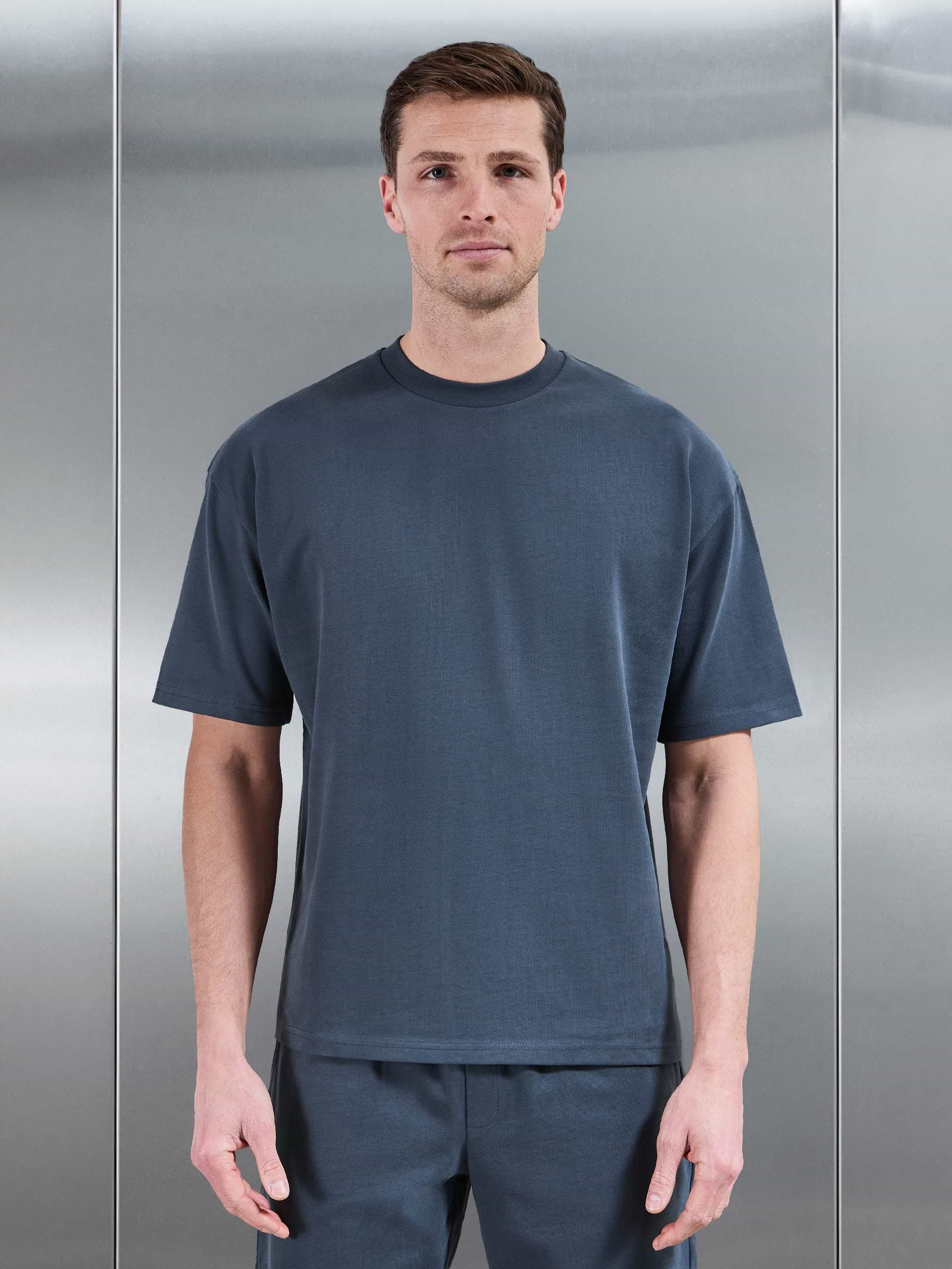 Brushed Relaxed T-Shirt in Slate Blue