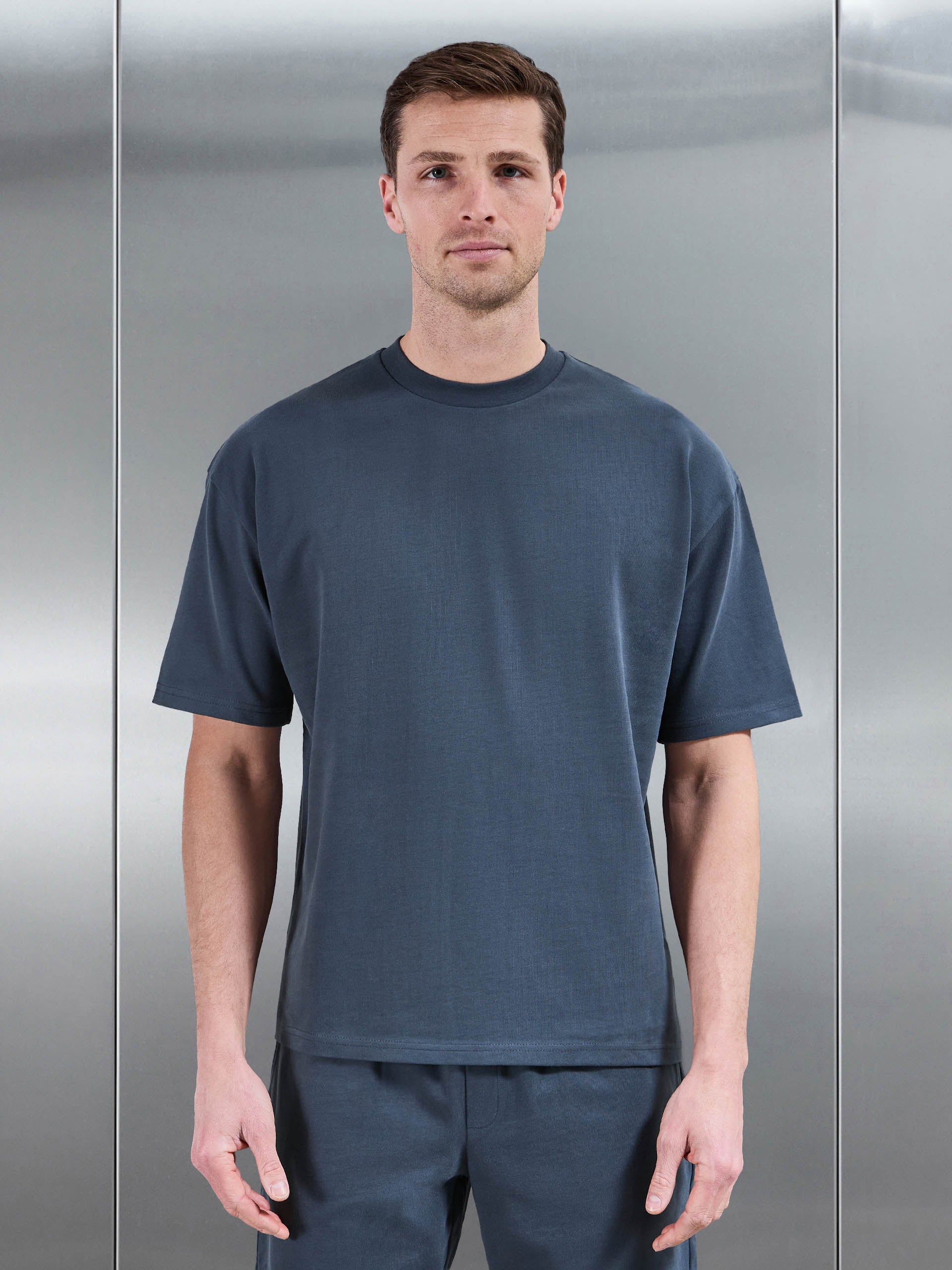 Brushed Relaxed T-Shirt in Slate Blue
