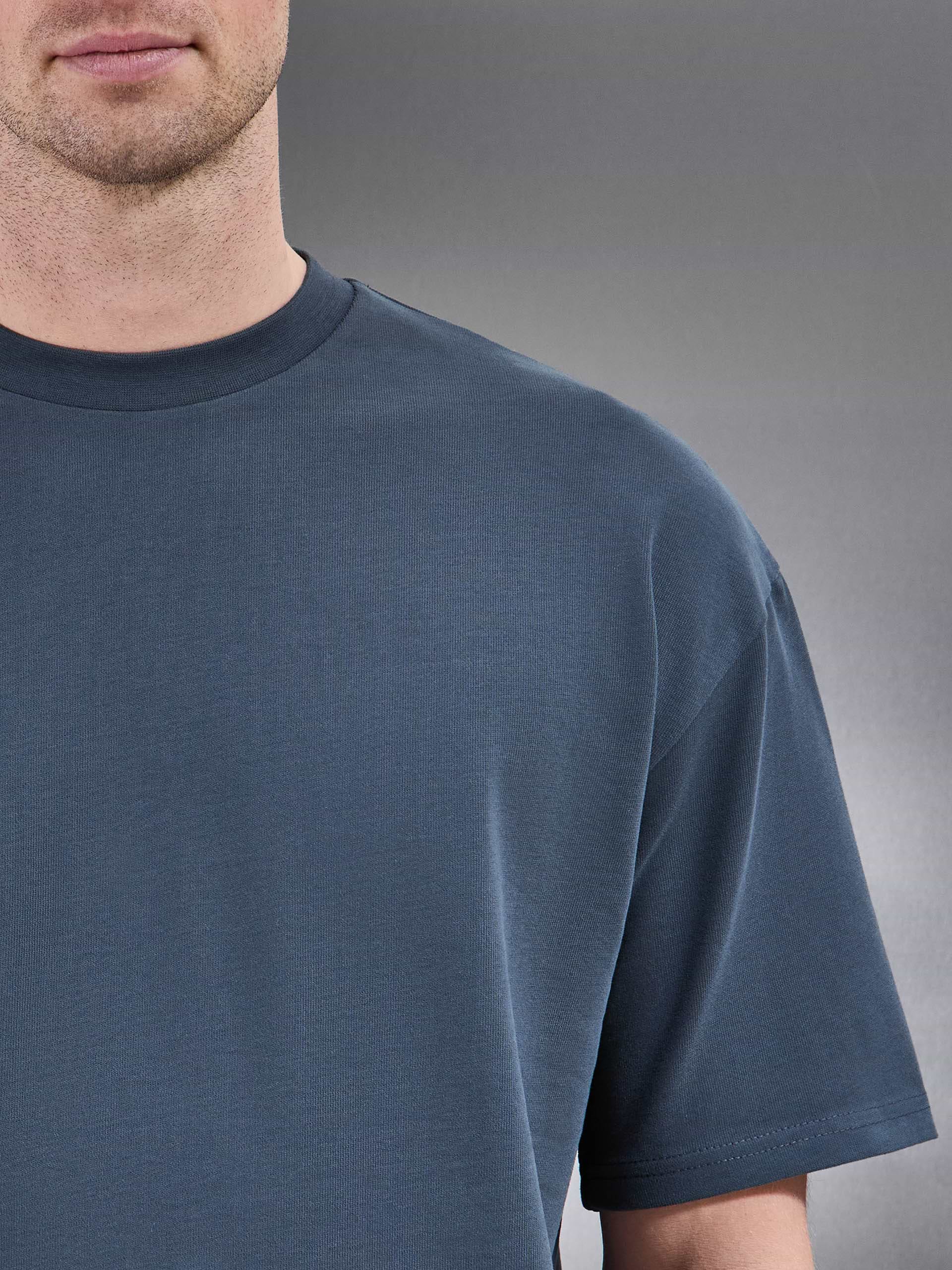 Brushed Relaxed T-Shirt in Slate Blue