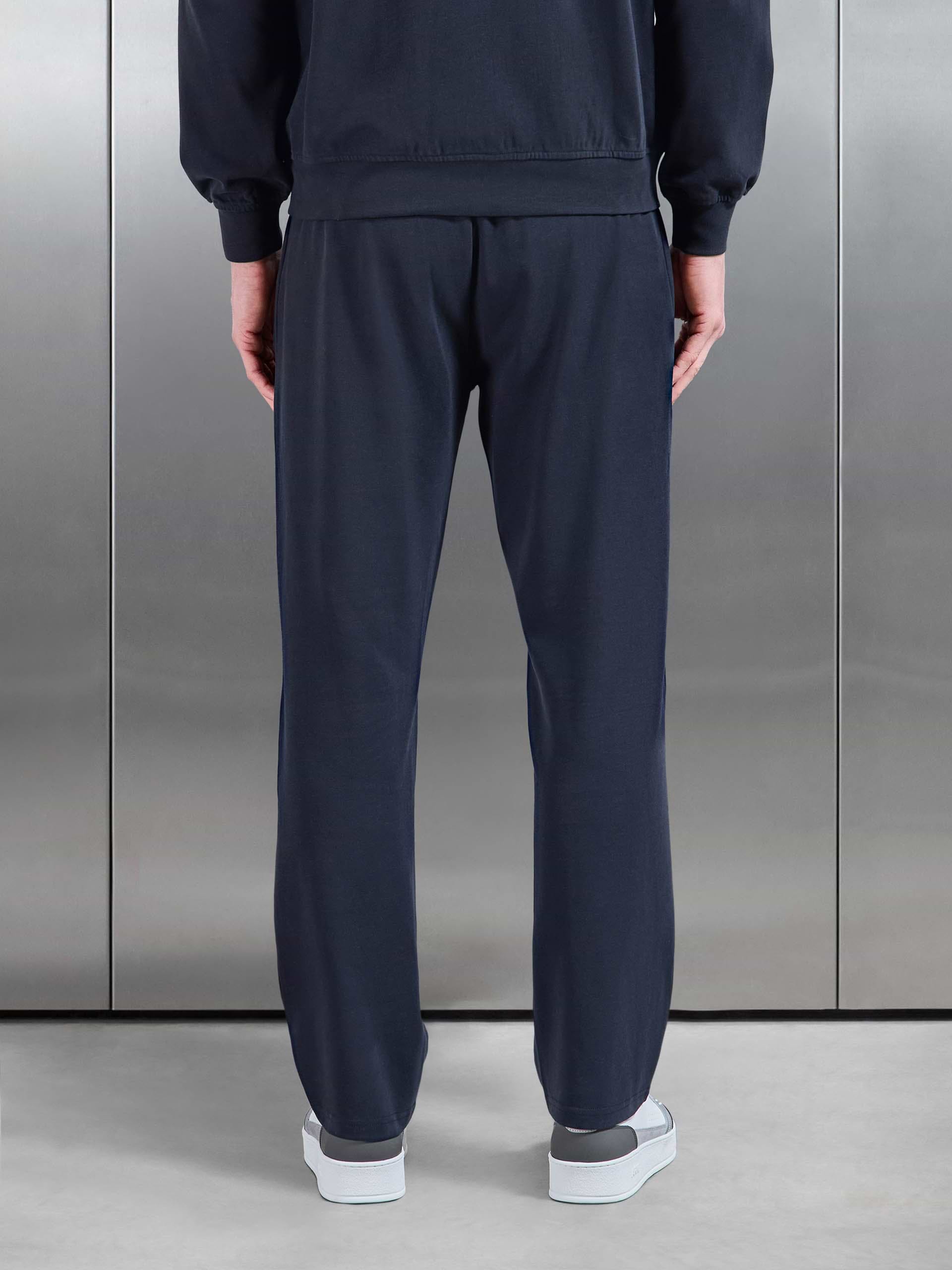 Brushed Straight Leg Jogger in Navy