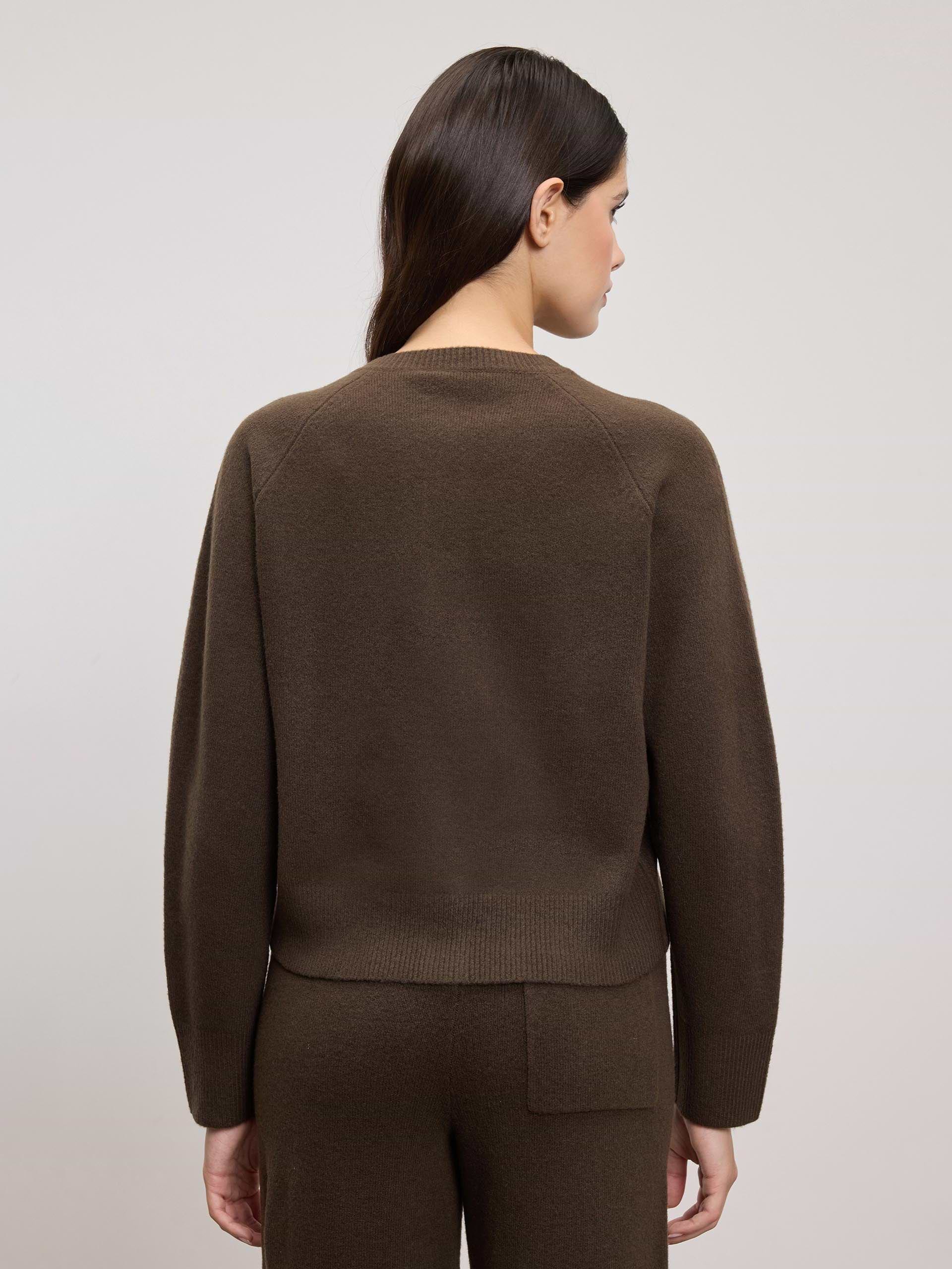Womens Chunky Knitted Cardigan in Brown