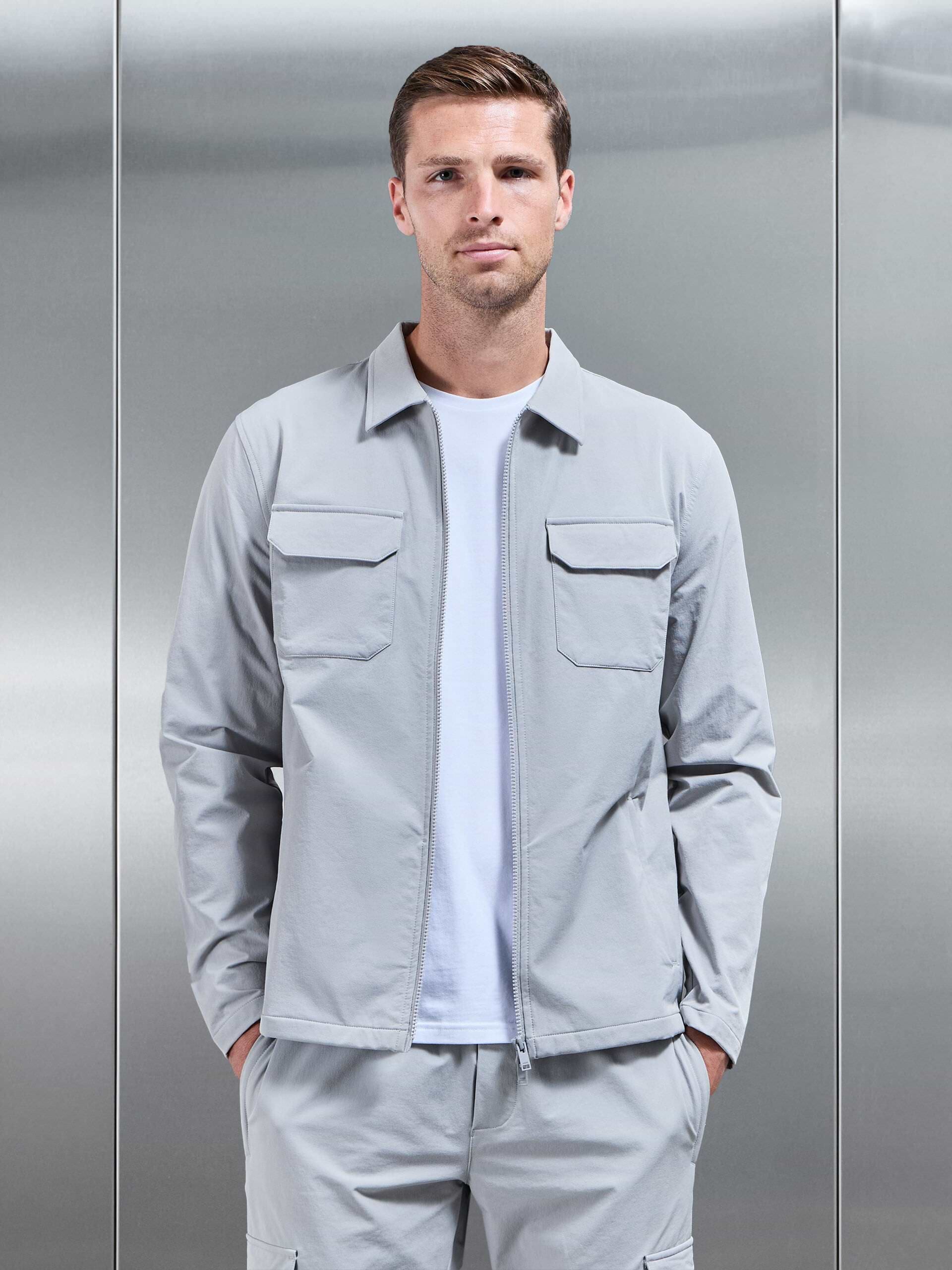 Cargo Jacket in Mid Grey