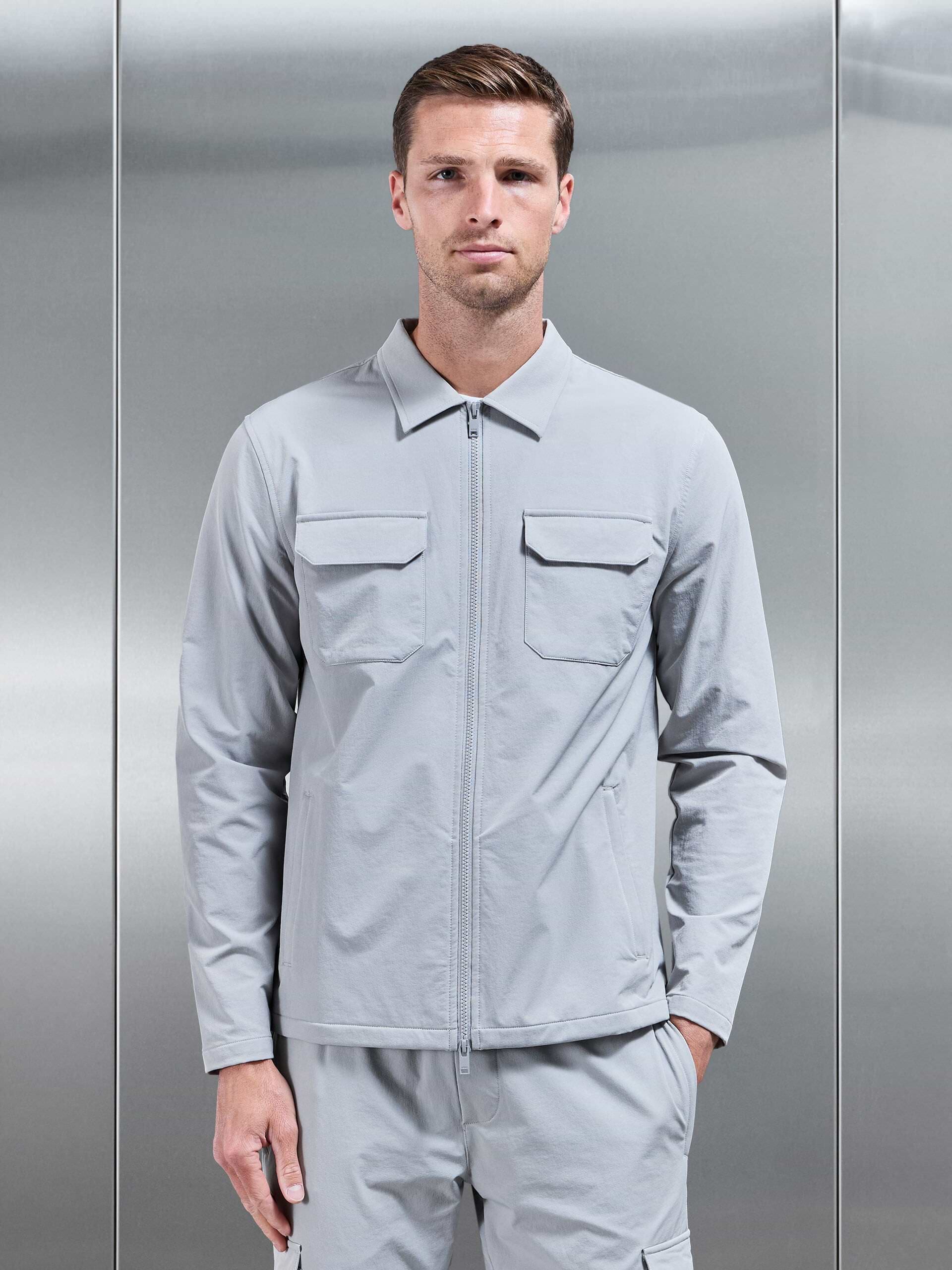 Cargo Jacket in Mid Grey