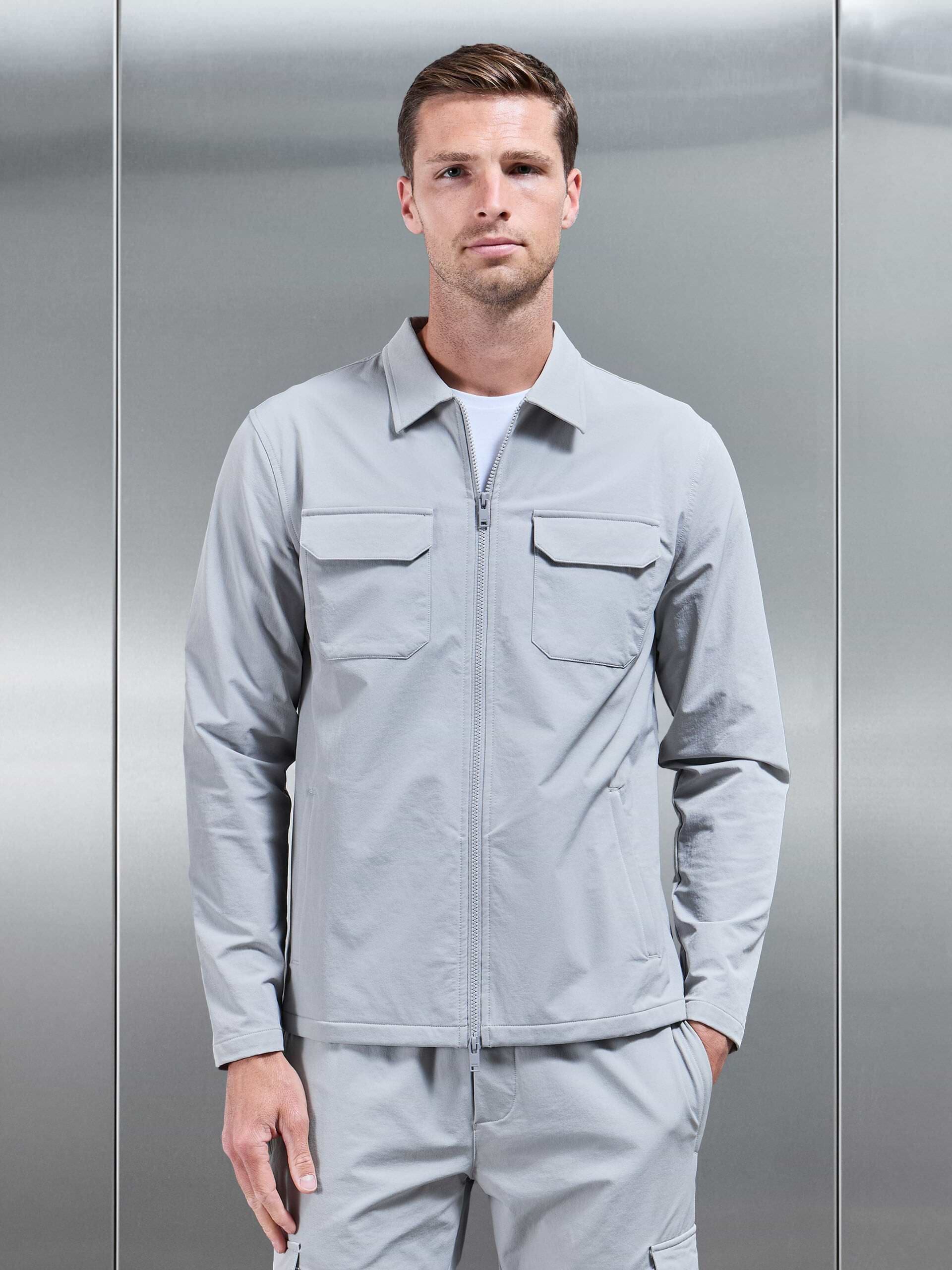 Cargo Jacket in Mid Grey