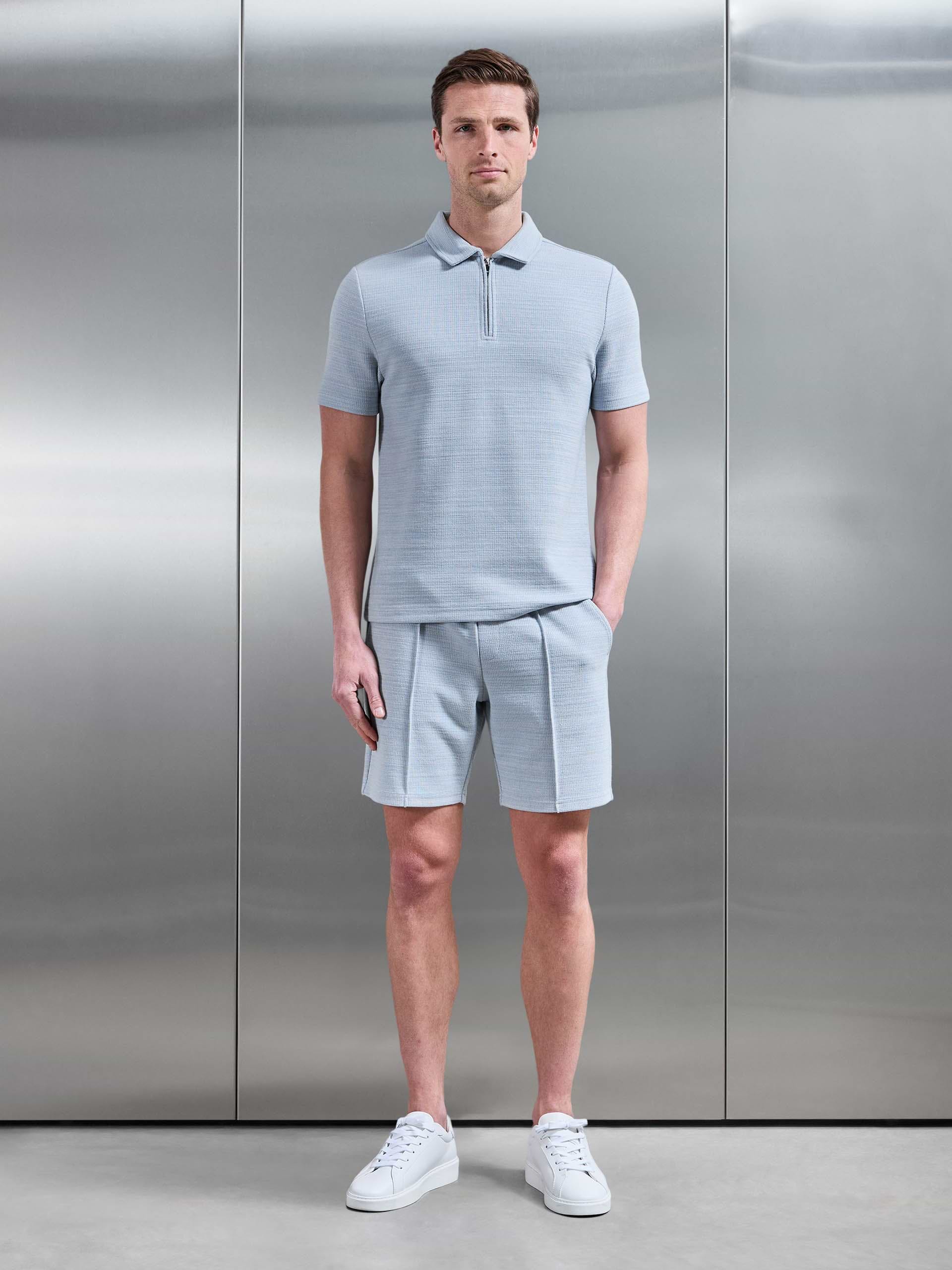 Cavour Textured Short in Soft Blue