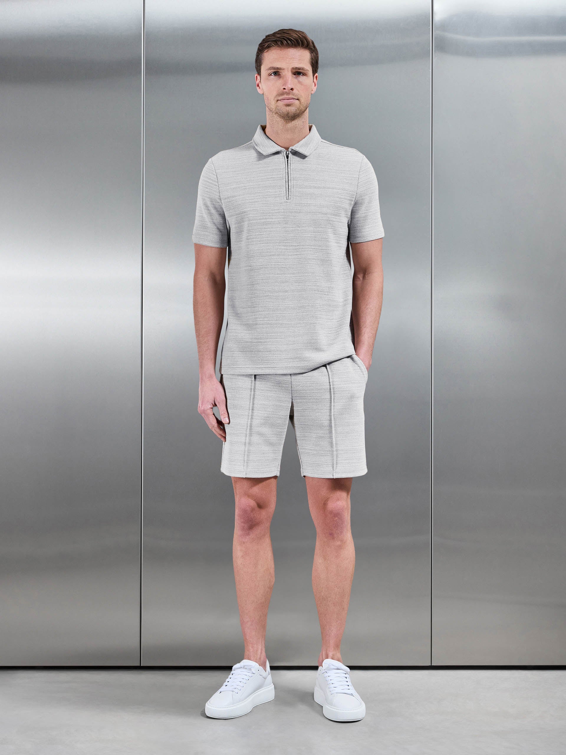 Cavour Textured Short in Stone