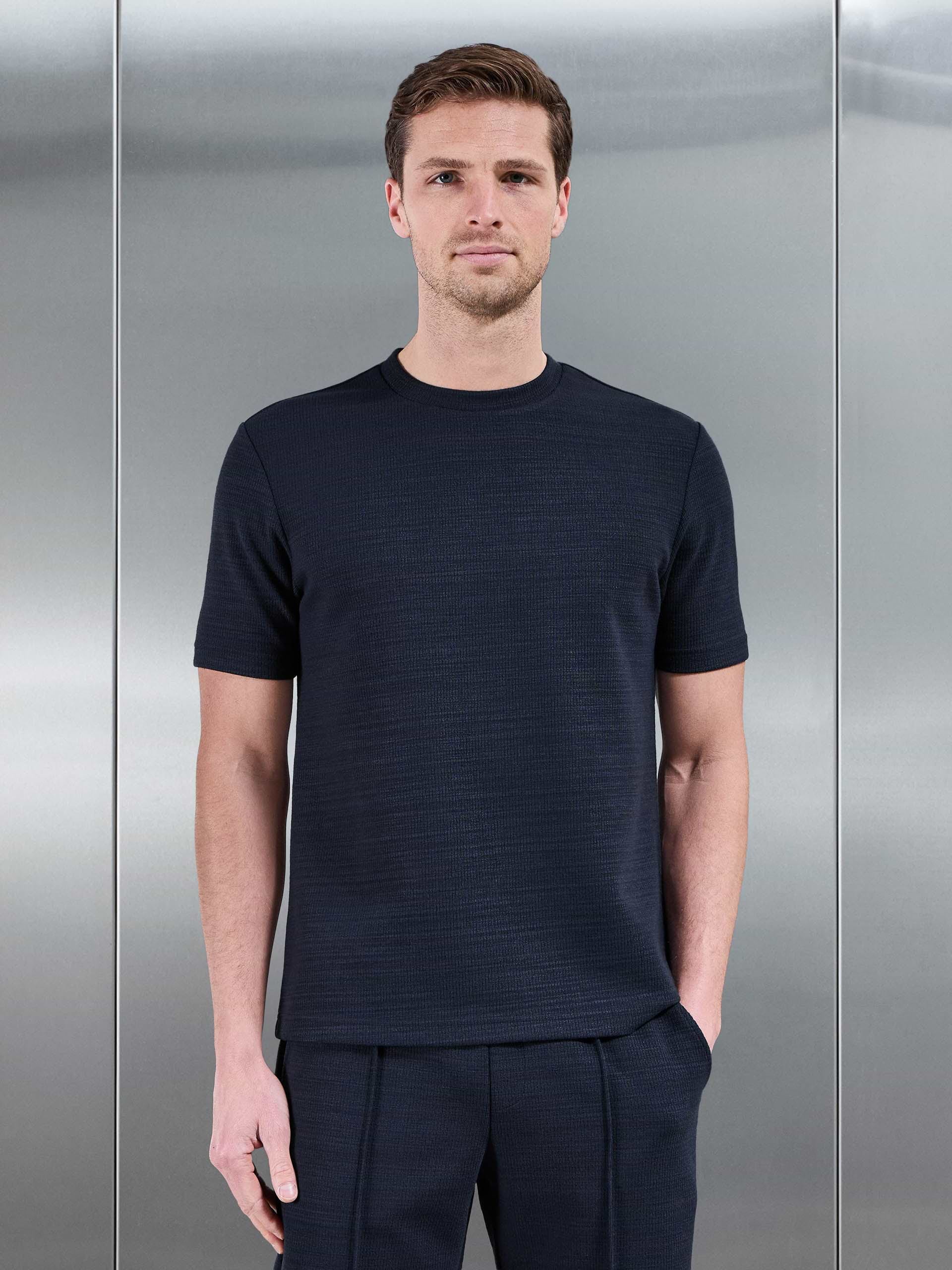 Cavour Textured T-Shirt in Navy