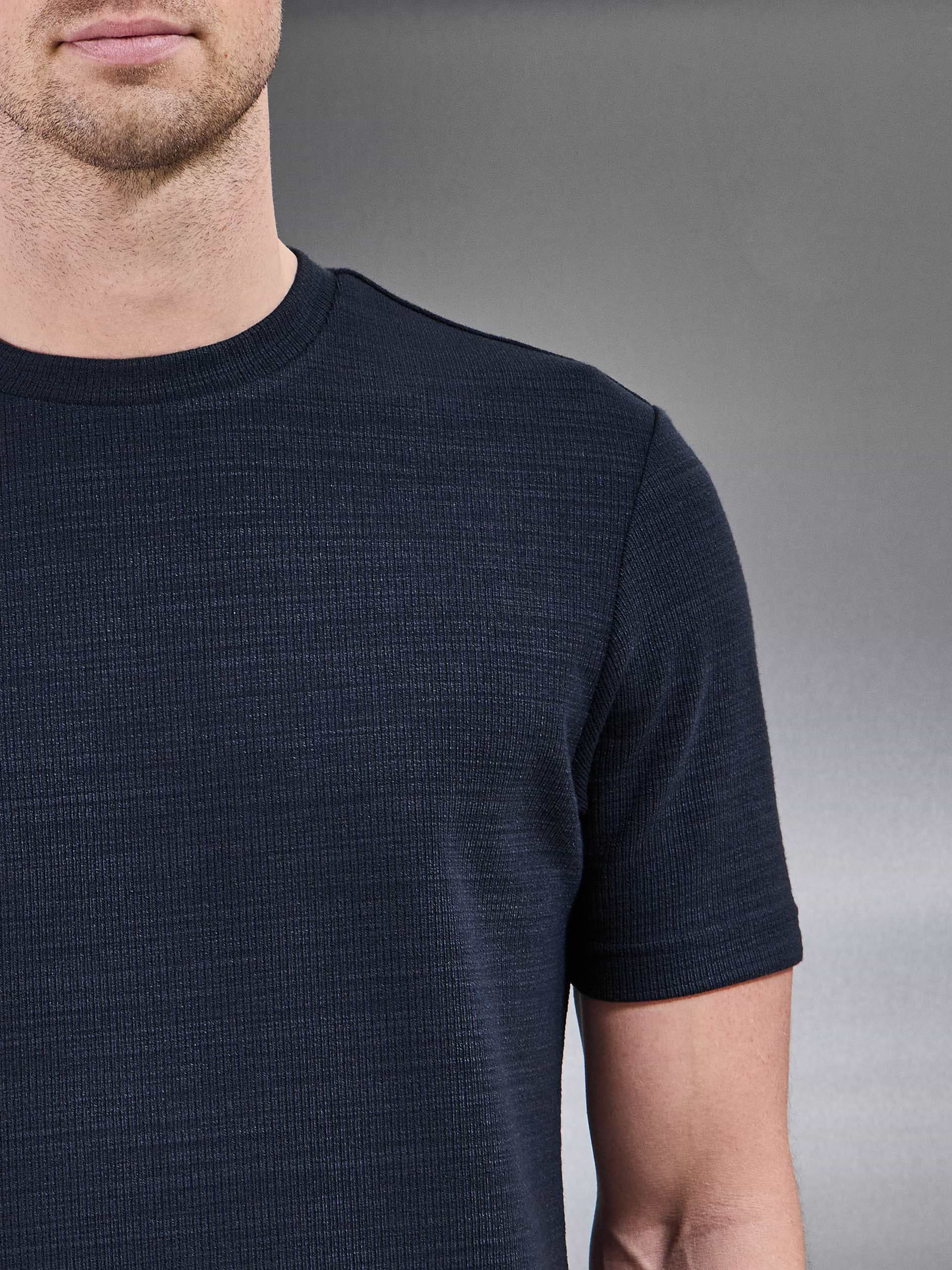 Cavour Textured T-Shirt in Navy