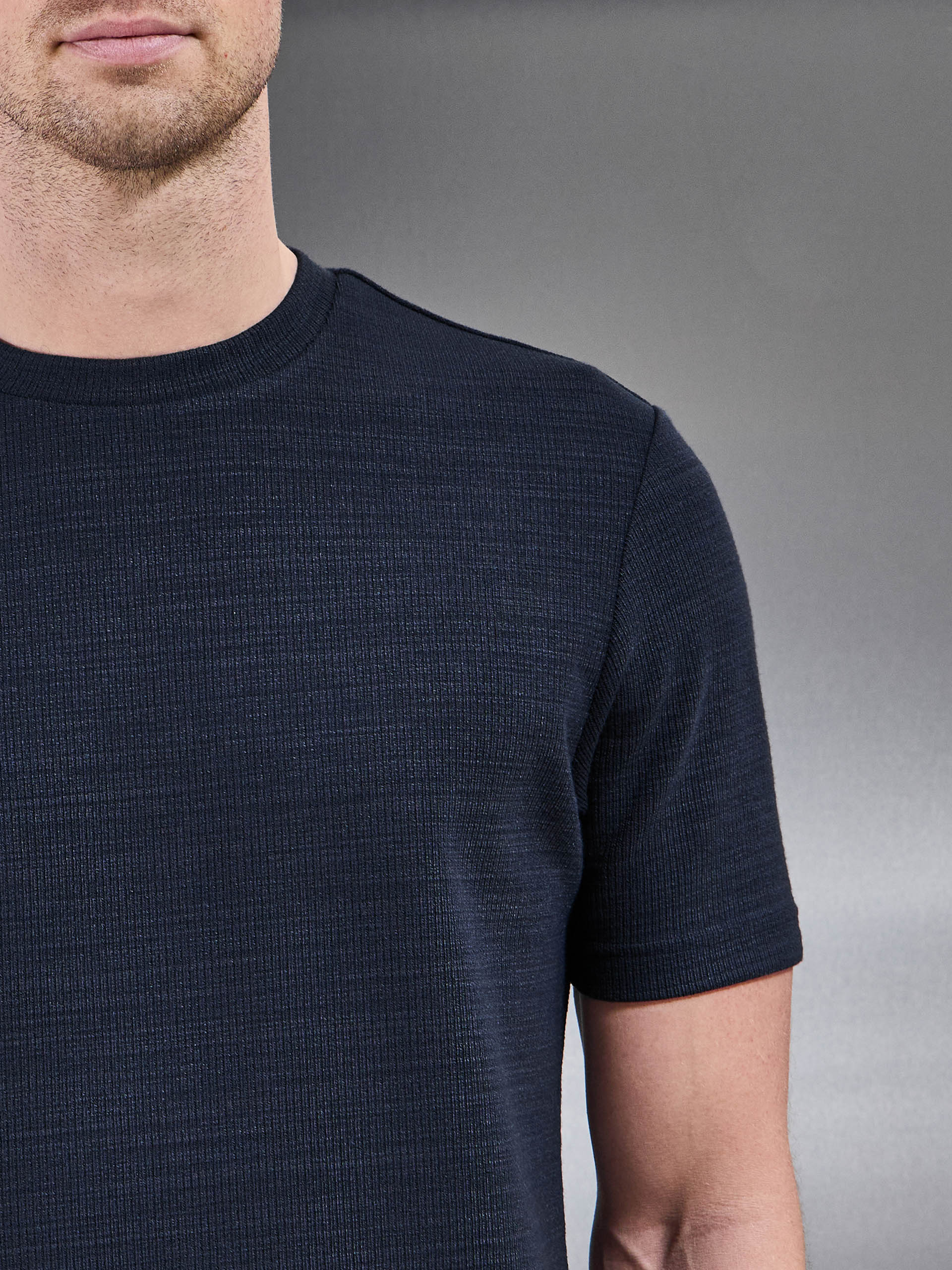 Cavour Textured T-Shirt in Navy
