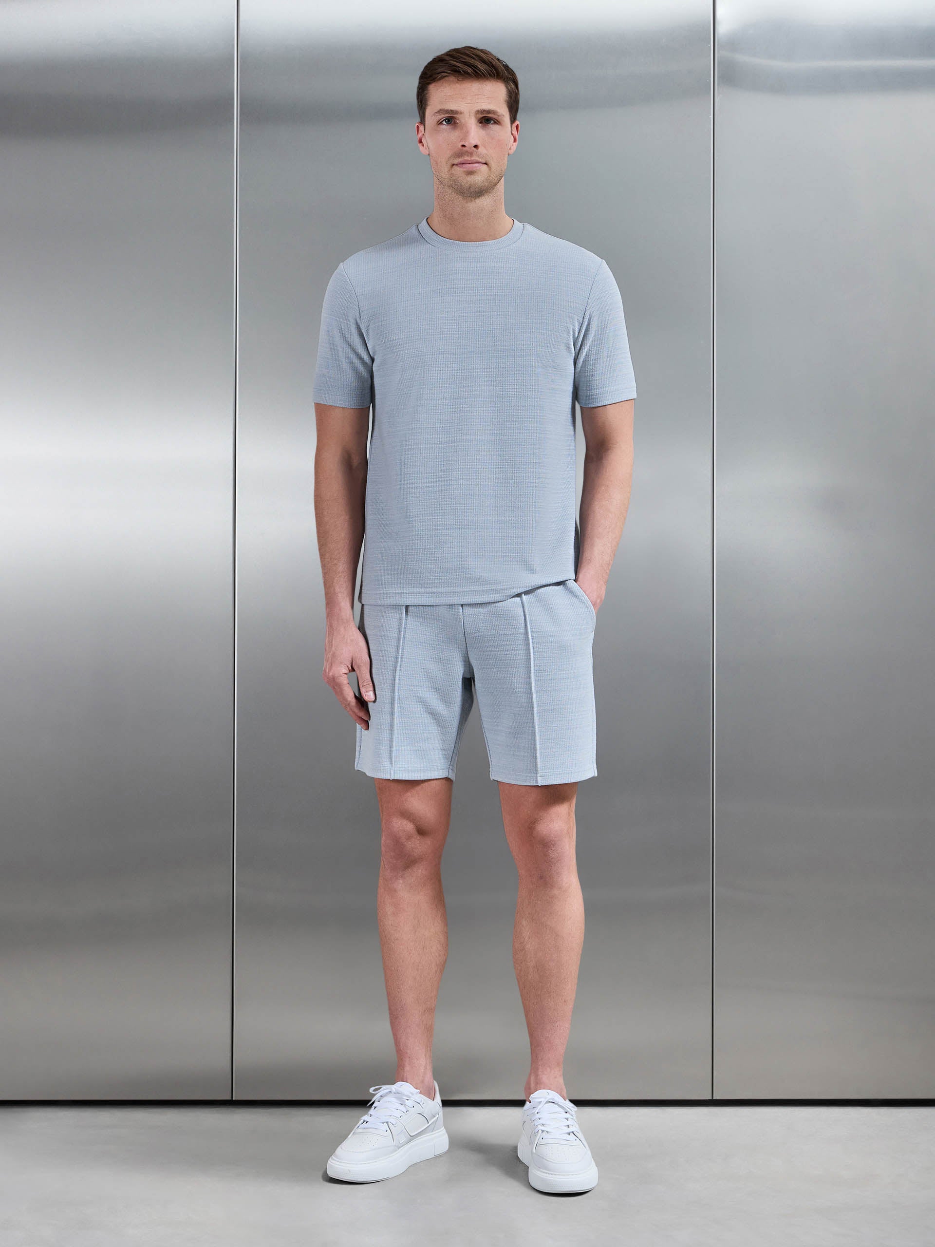Cavour Textured T-Shirt in Soft Blue