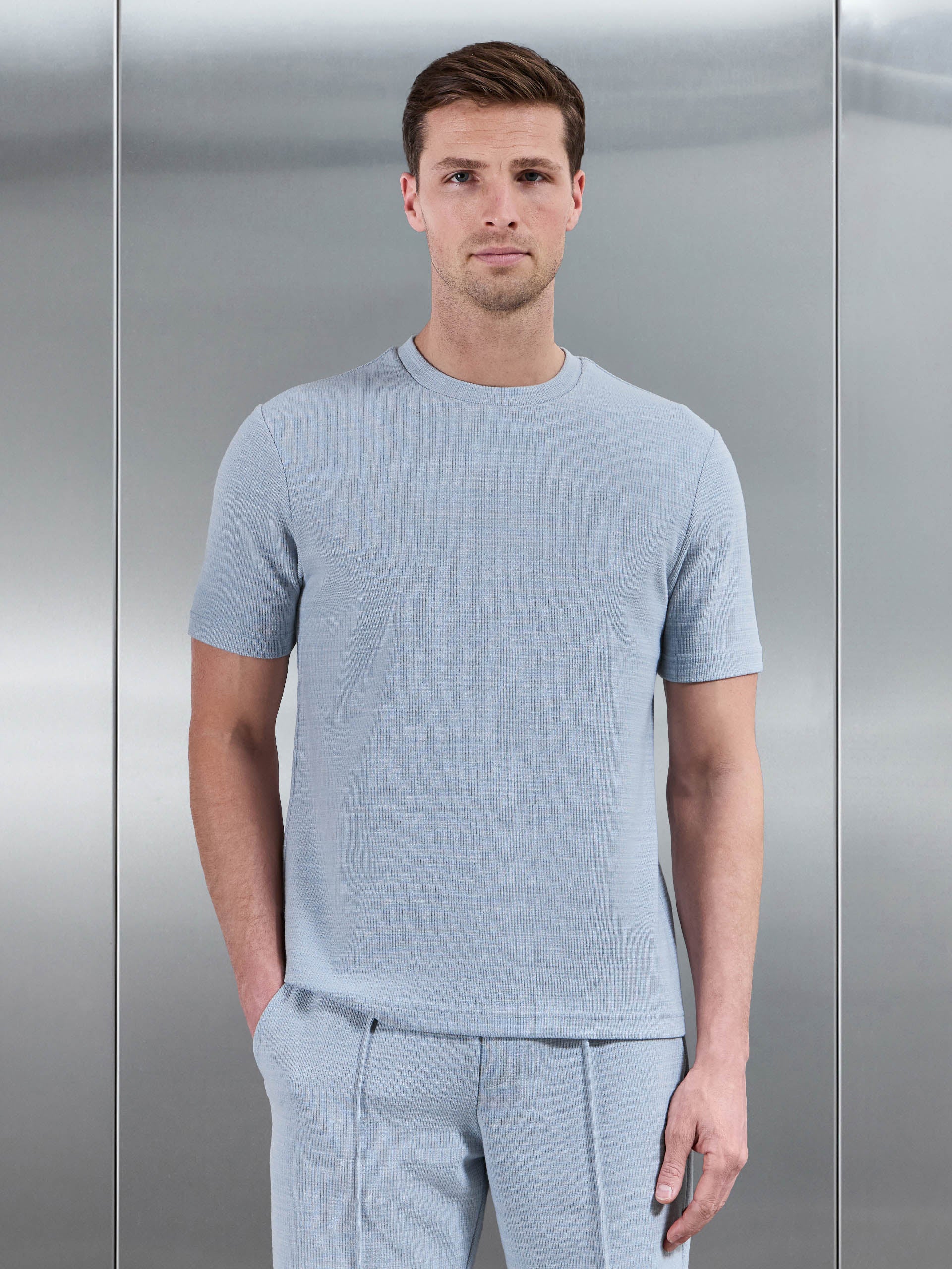 Cavour Textured T-Shirt in Soft Blue