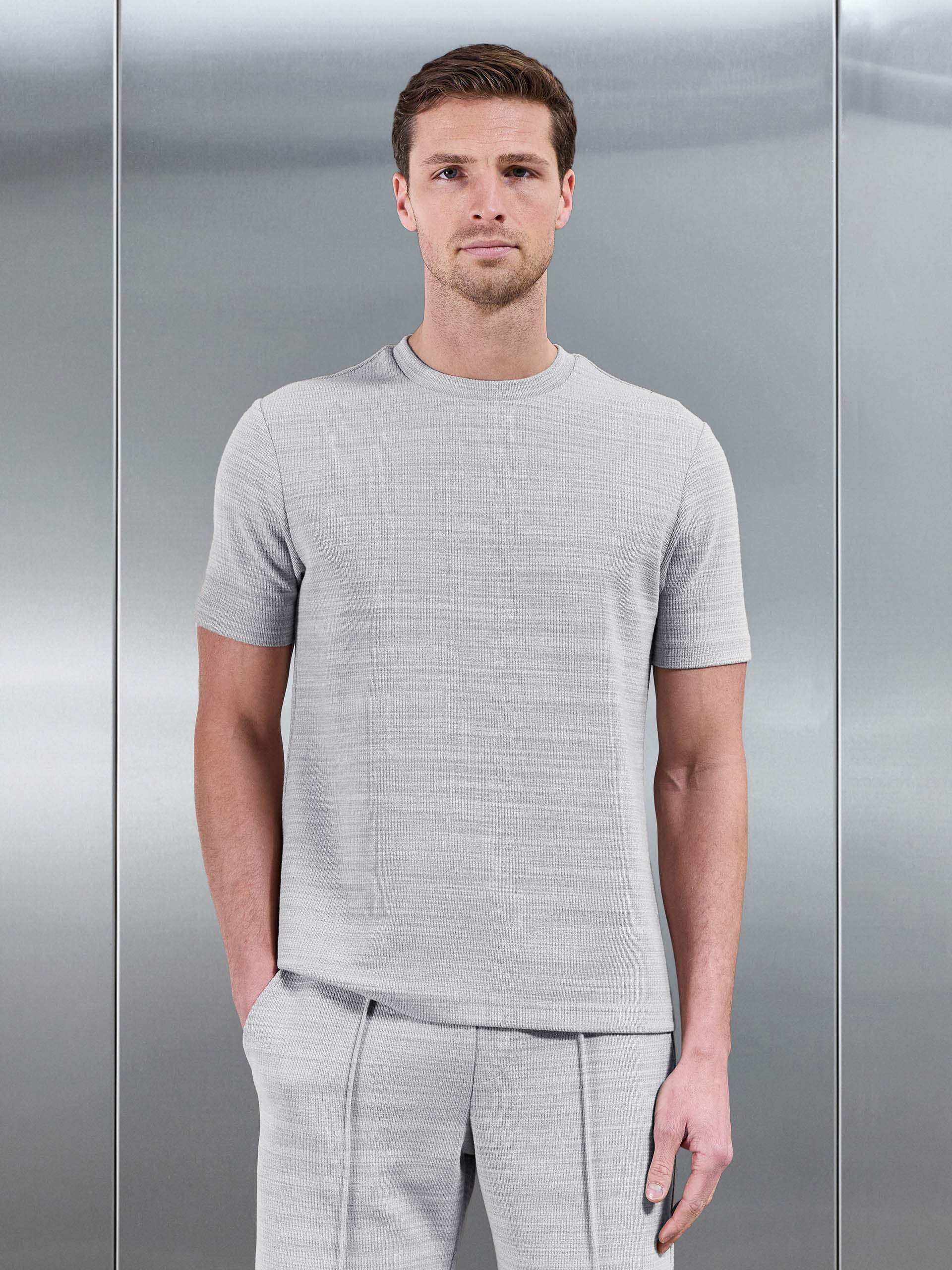 Cavour Textured T-Shirt in Stone