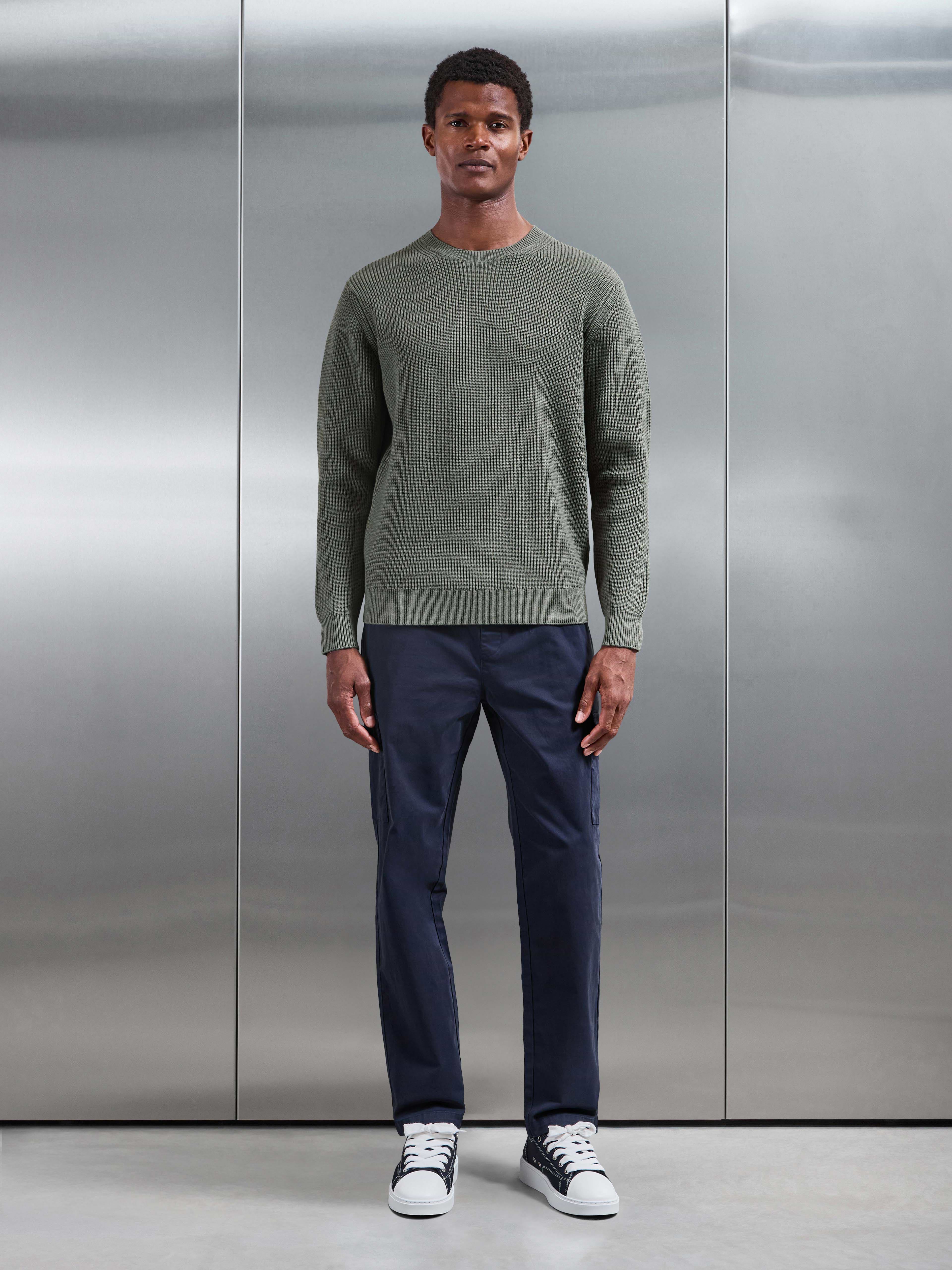 Chunky Ribbed Sweatshirt in Sage