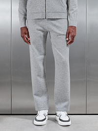 Chunky Wool Straight Leg Jogger in Marl Grey