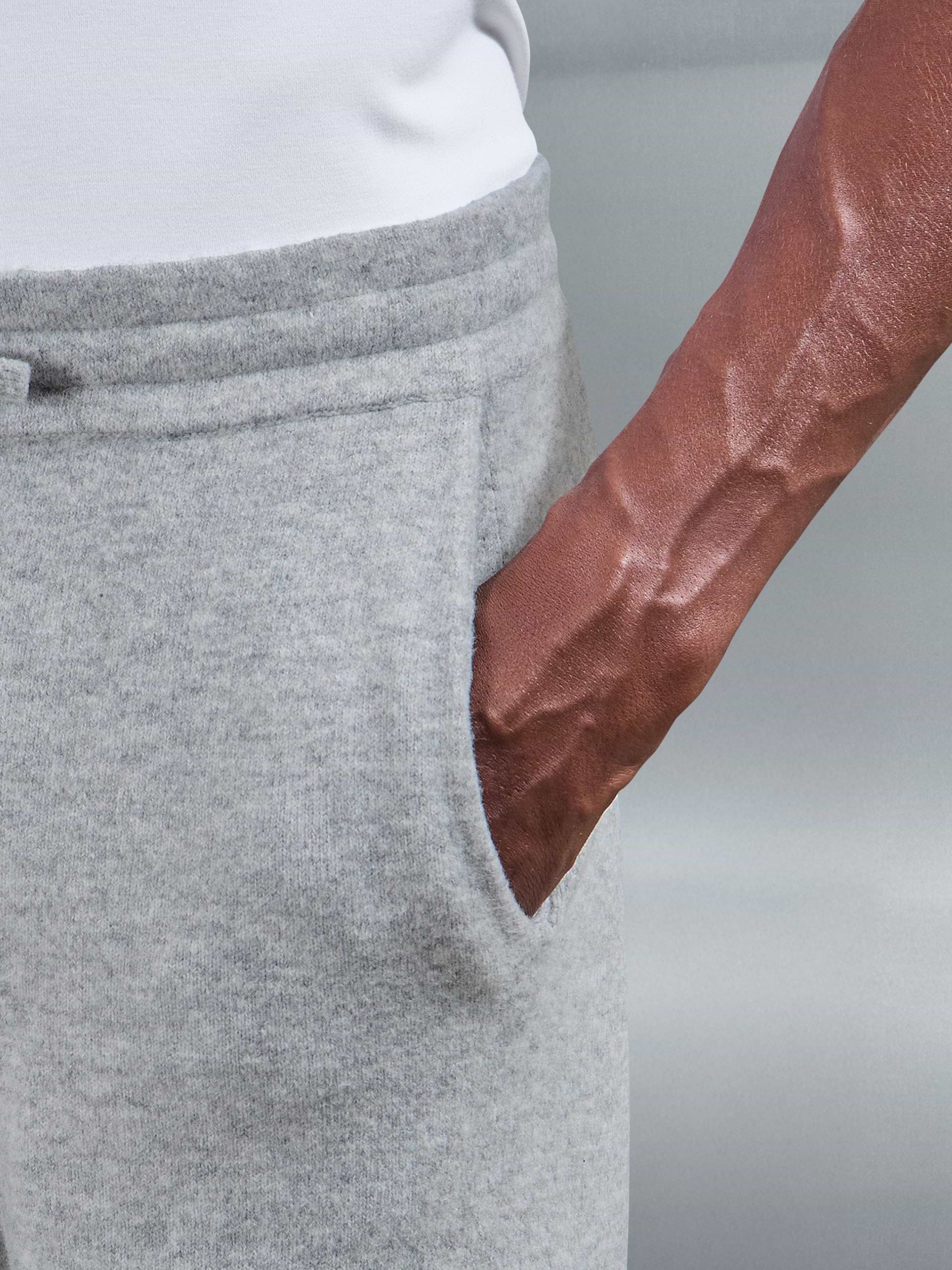 Chunky Wool Straight Leg Jogger in Marl Grey