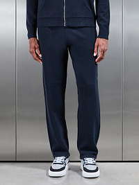 Chunky Wool Straight Leg Jogger in Navy
