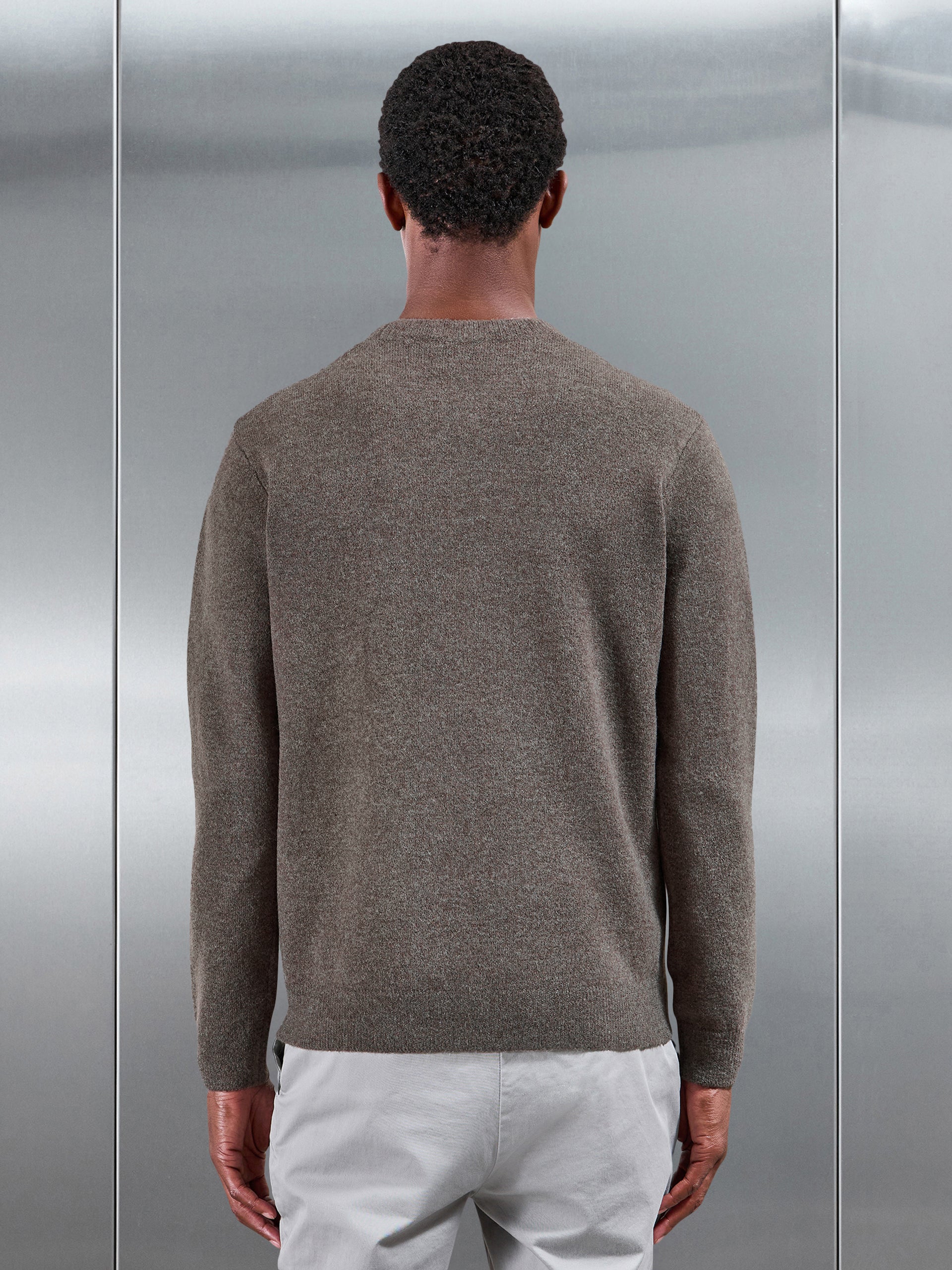 Chunky Wool Sweatshirt in Brown Marl