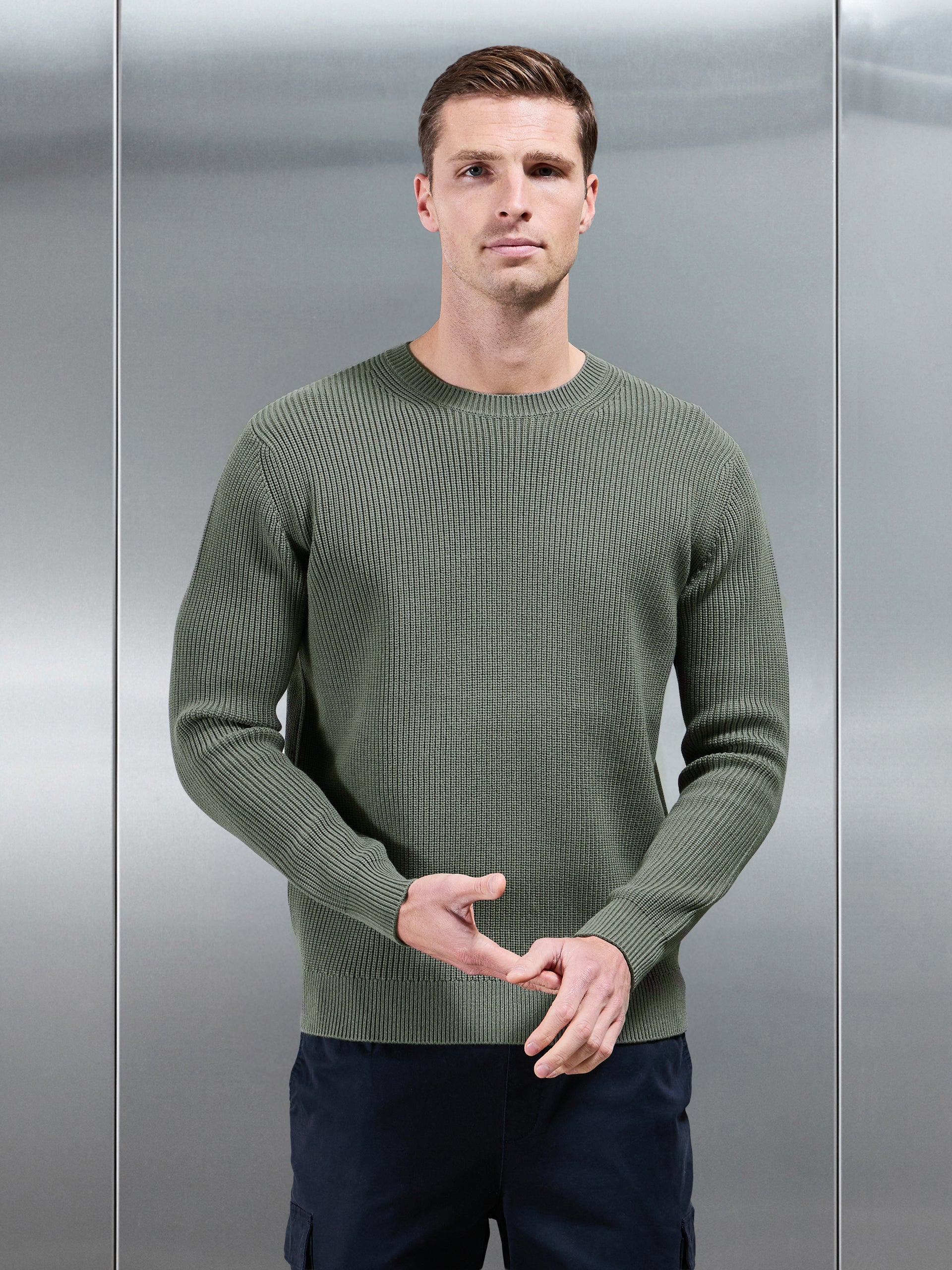 Chunky Ribbed Sweatshirt in Sage