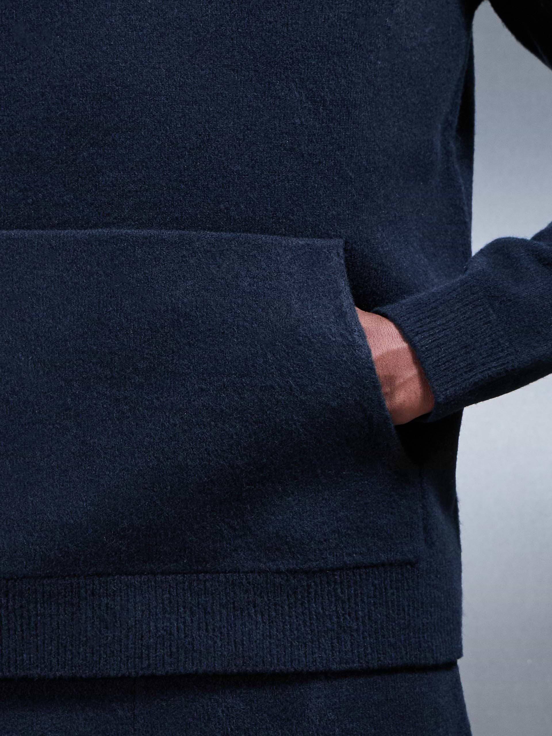 Chunky Wool Hoodie in Navy