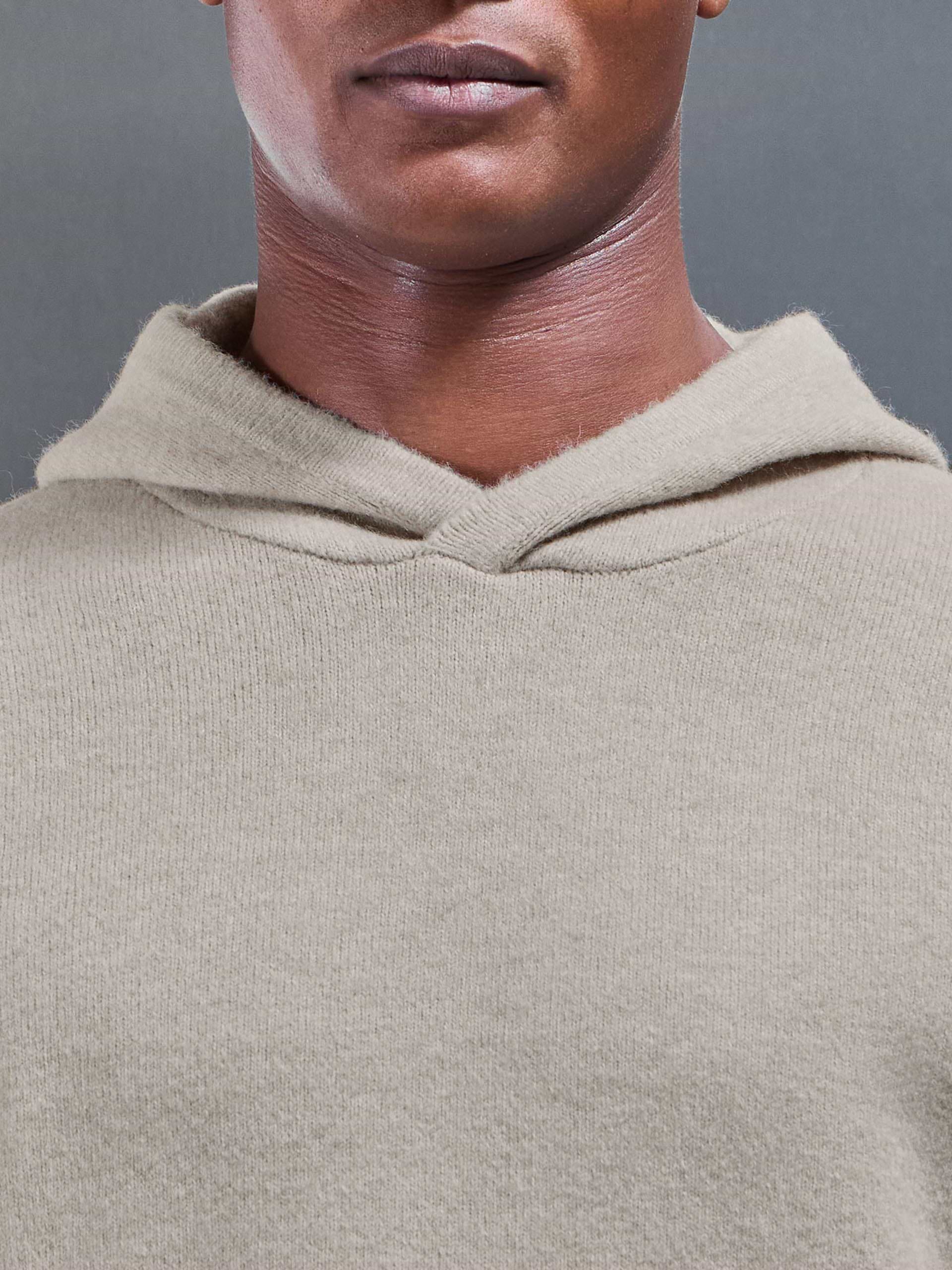 Chunky Wool Hoodie in Stone