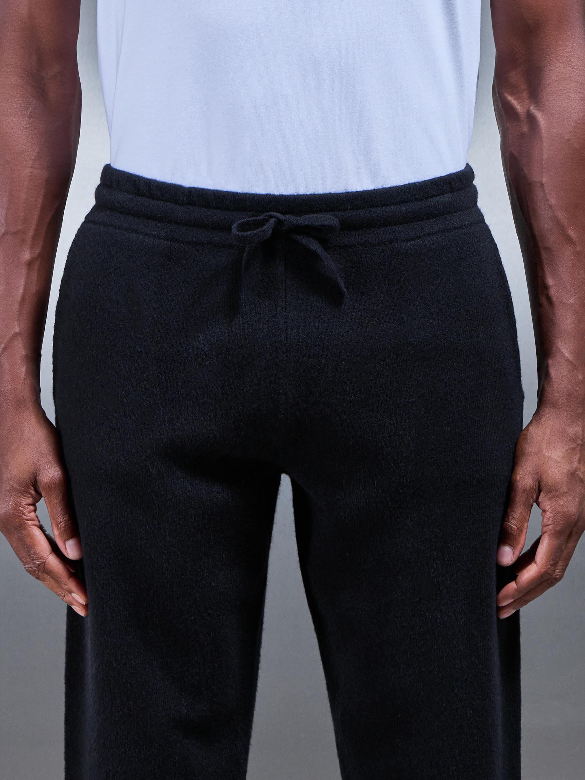 Chunky Wool Straight Leg Jogger in Black