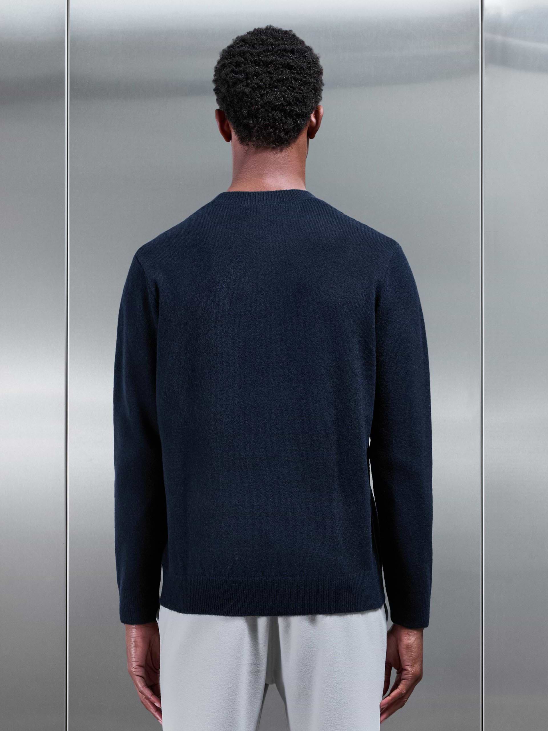 Chunky Wool Sweatshirt in Navy