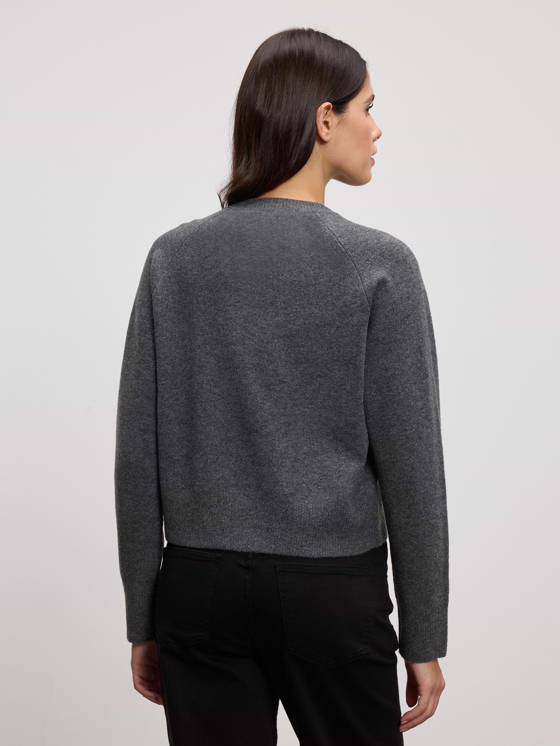 Womens Chunky Knitted Cardigan in Charcoal