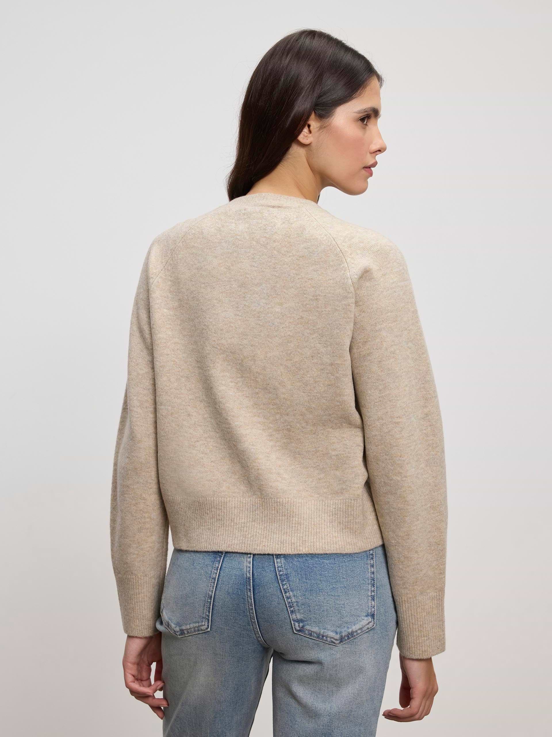 Womens Chunky Knitted Cardigan in Stone