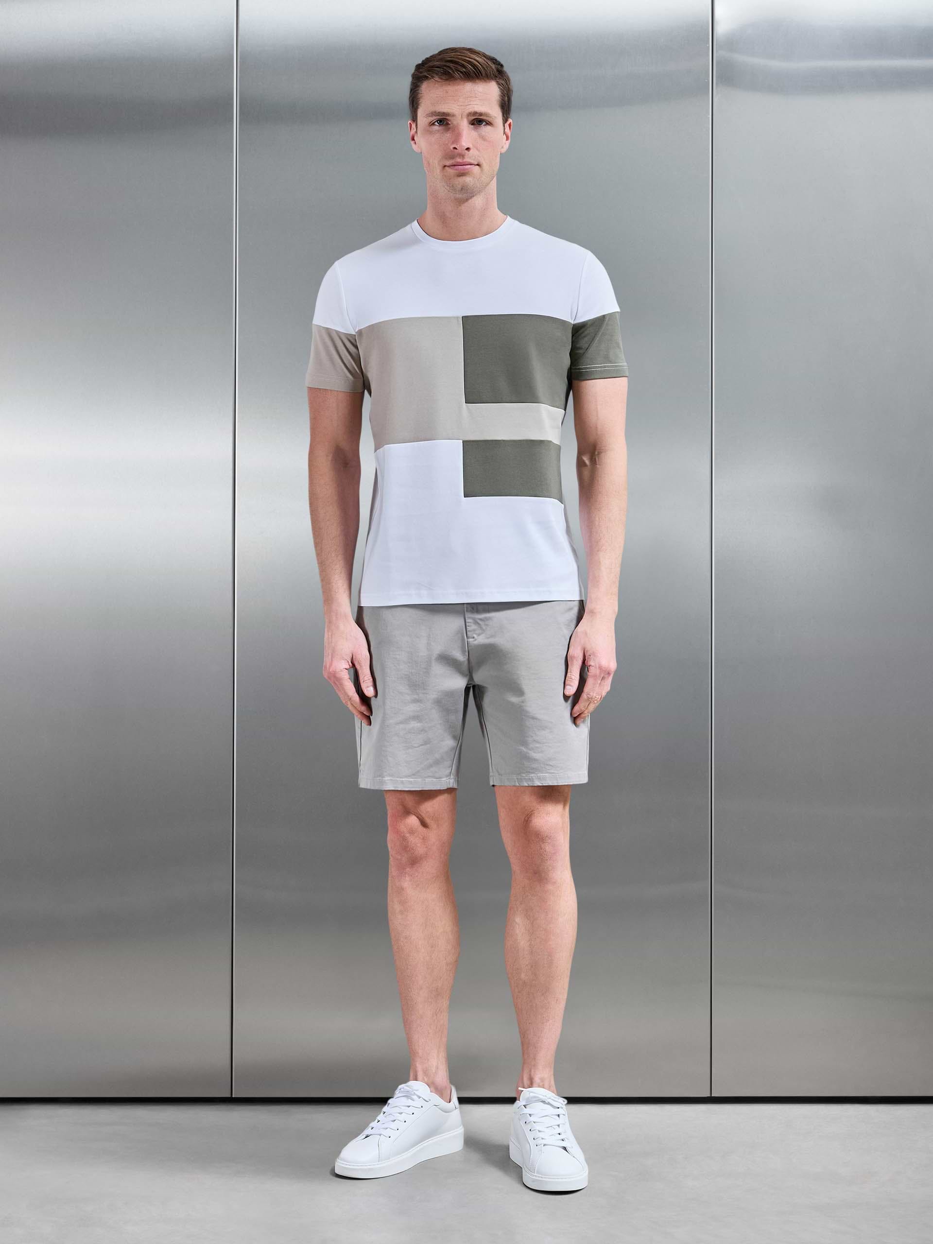 Colour Block T-Shirt in White