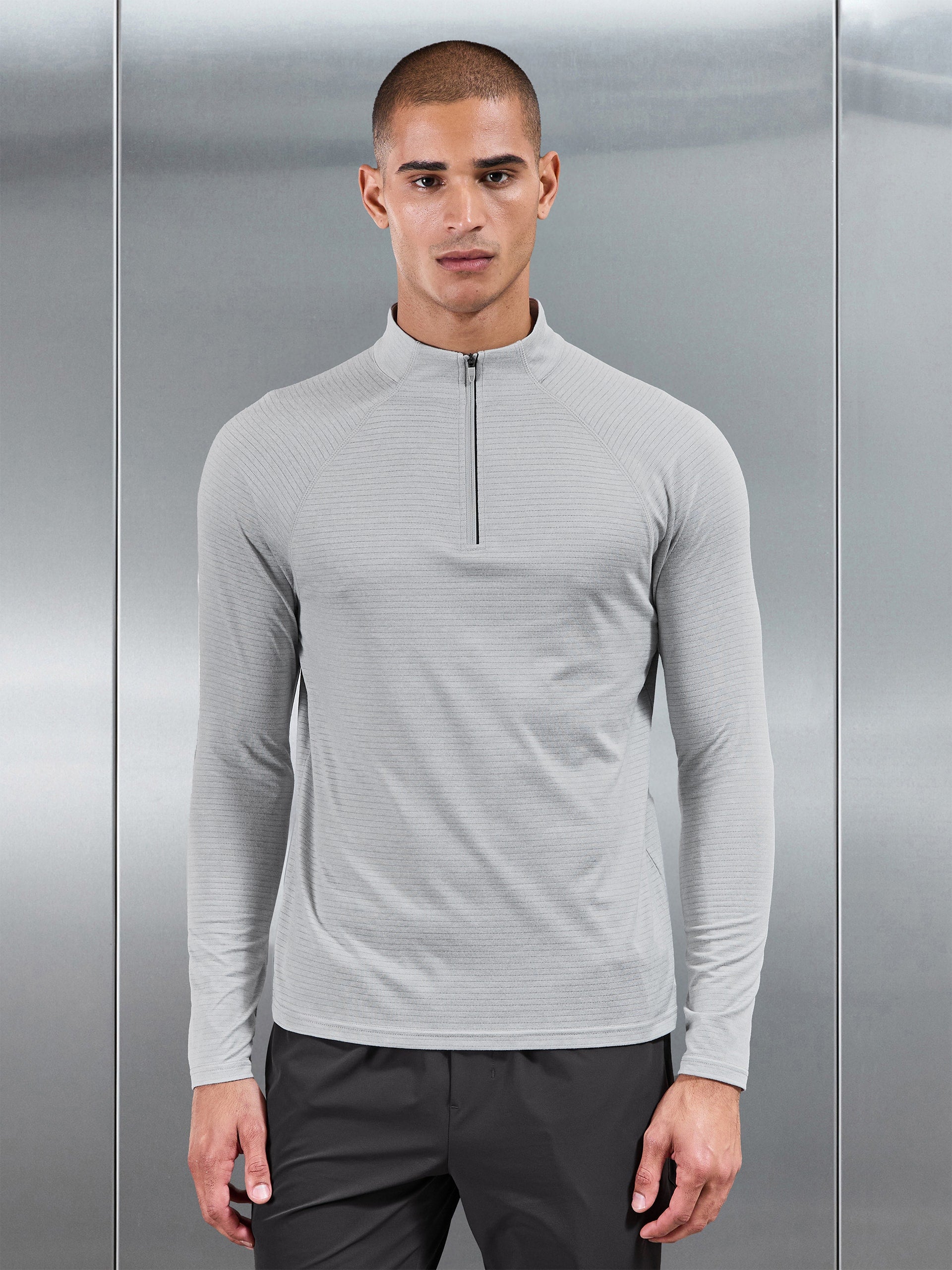 Condition Half Zip in Mid Grey