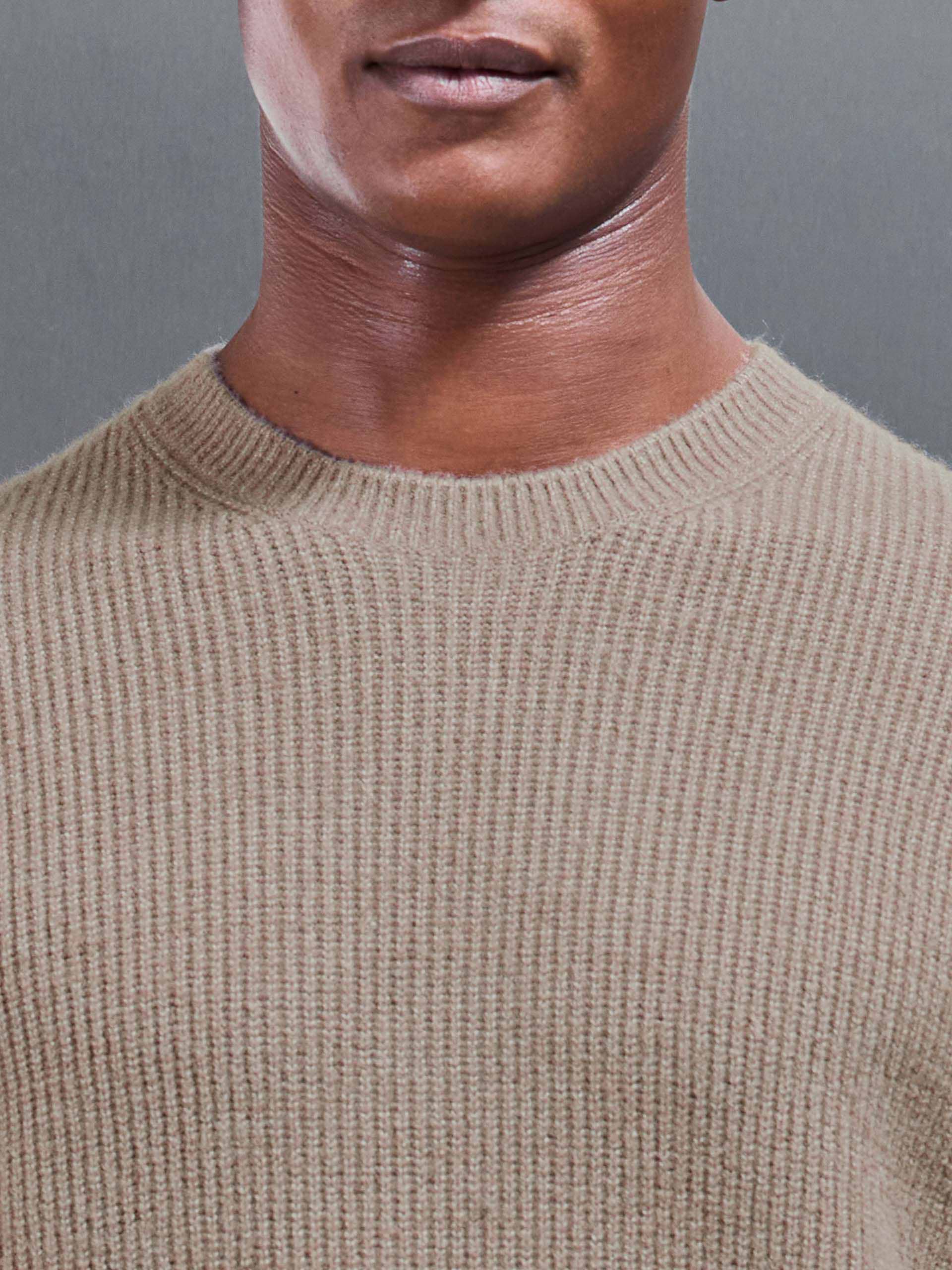 Cosy Knitted Sweatshirt in Taupe