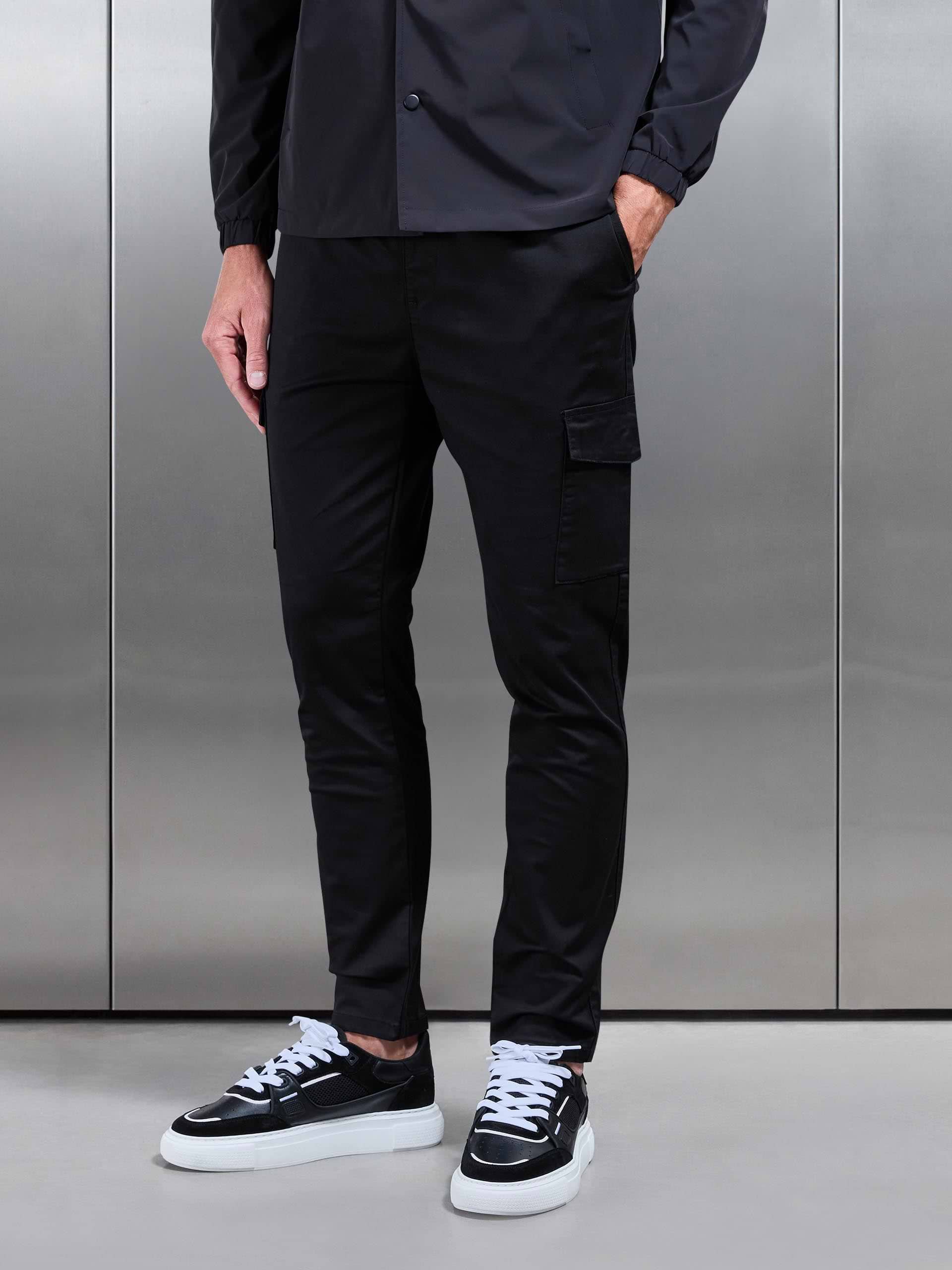 Cotton Cargo Pant in Black