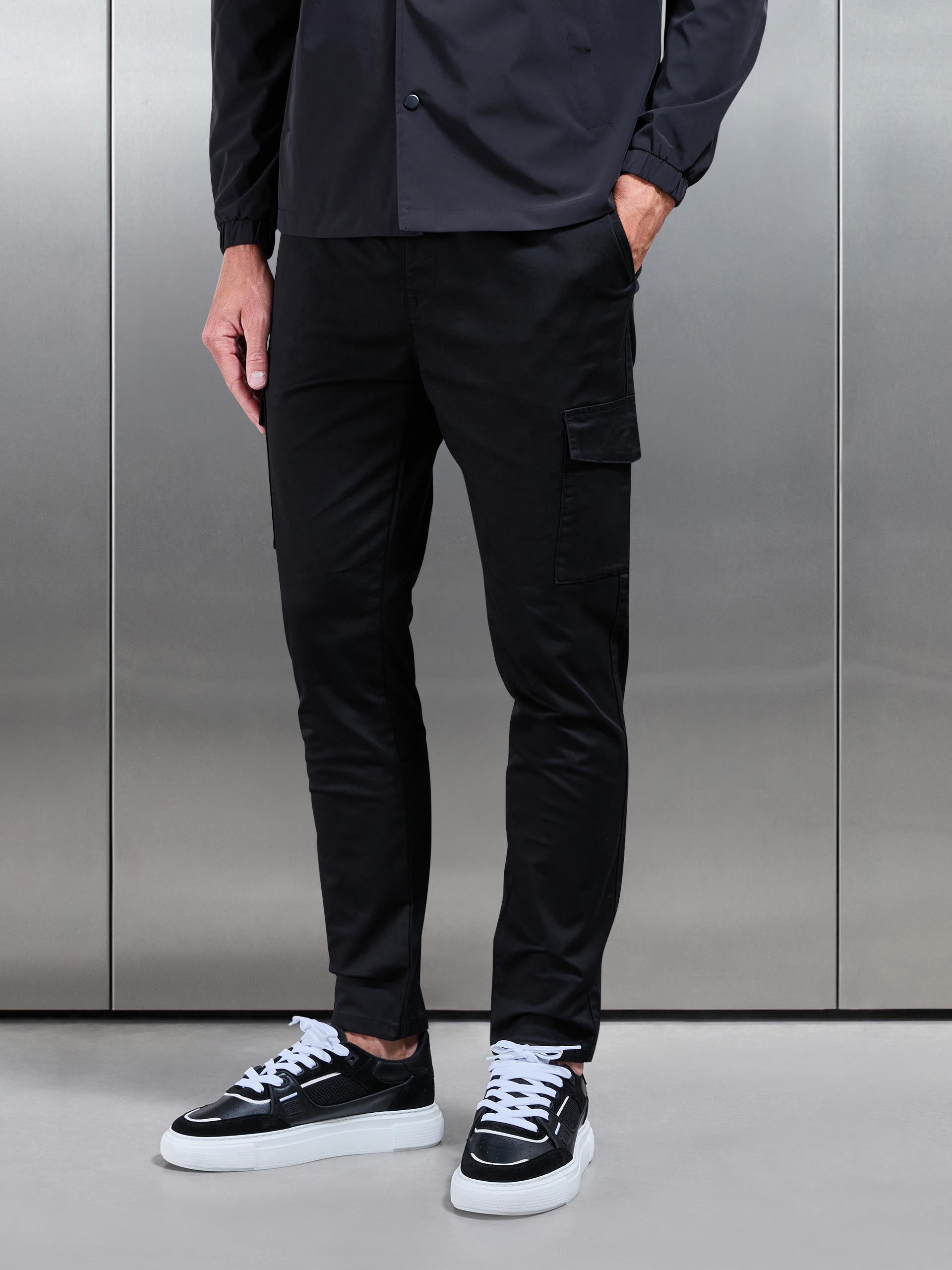 Cotton Cargo Pant in Black
