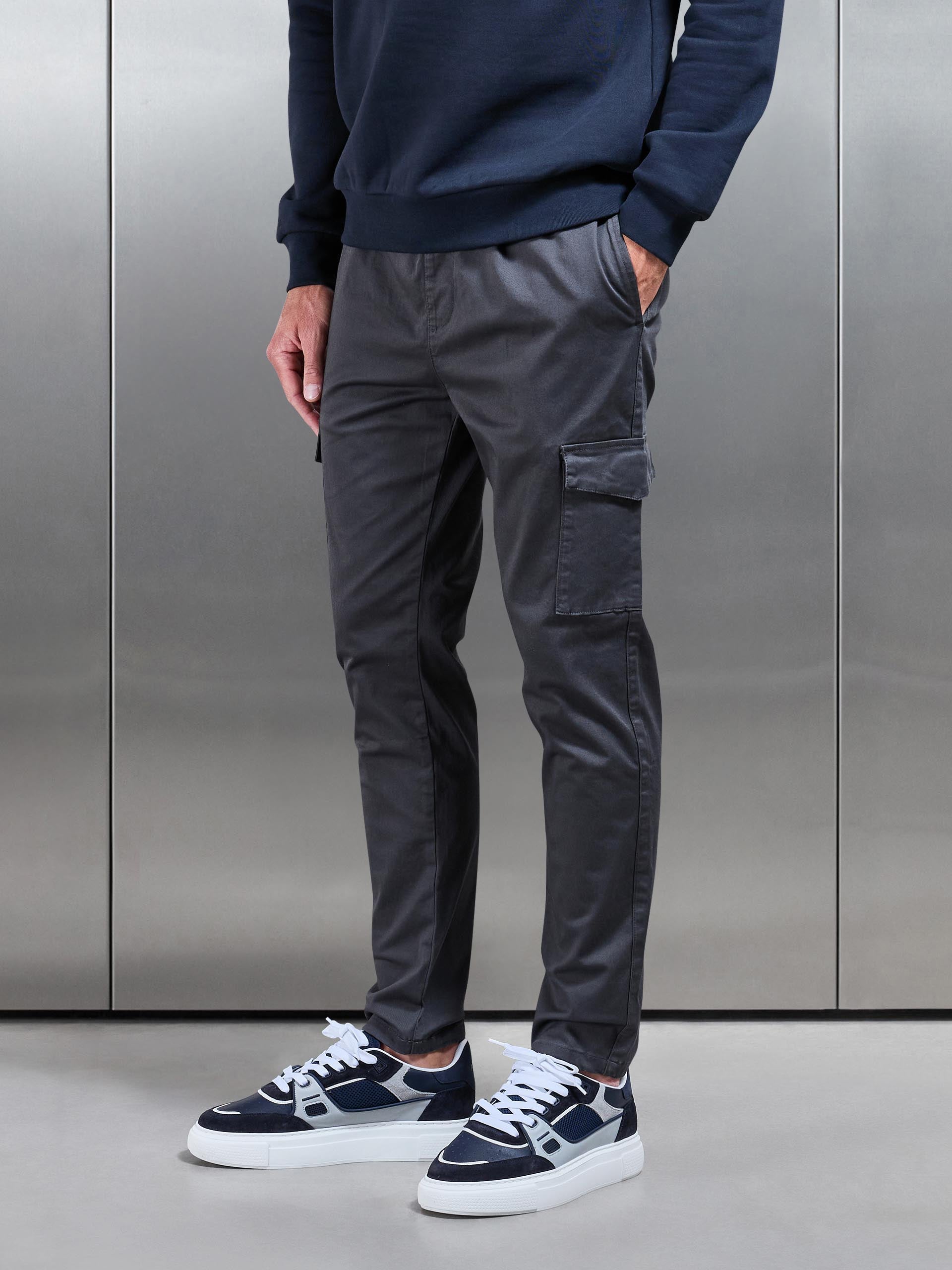 Cotton Cargo Pant in Grey