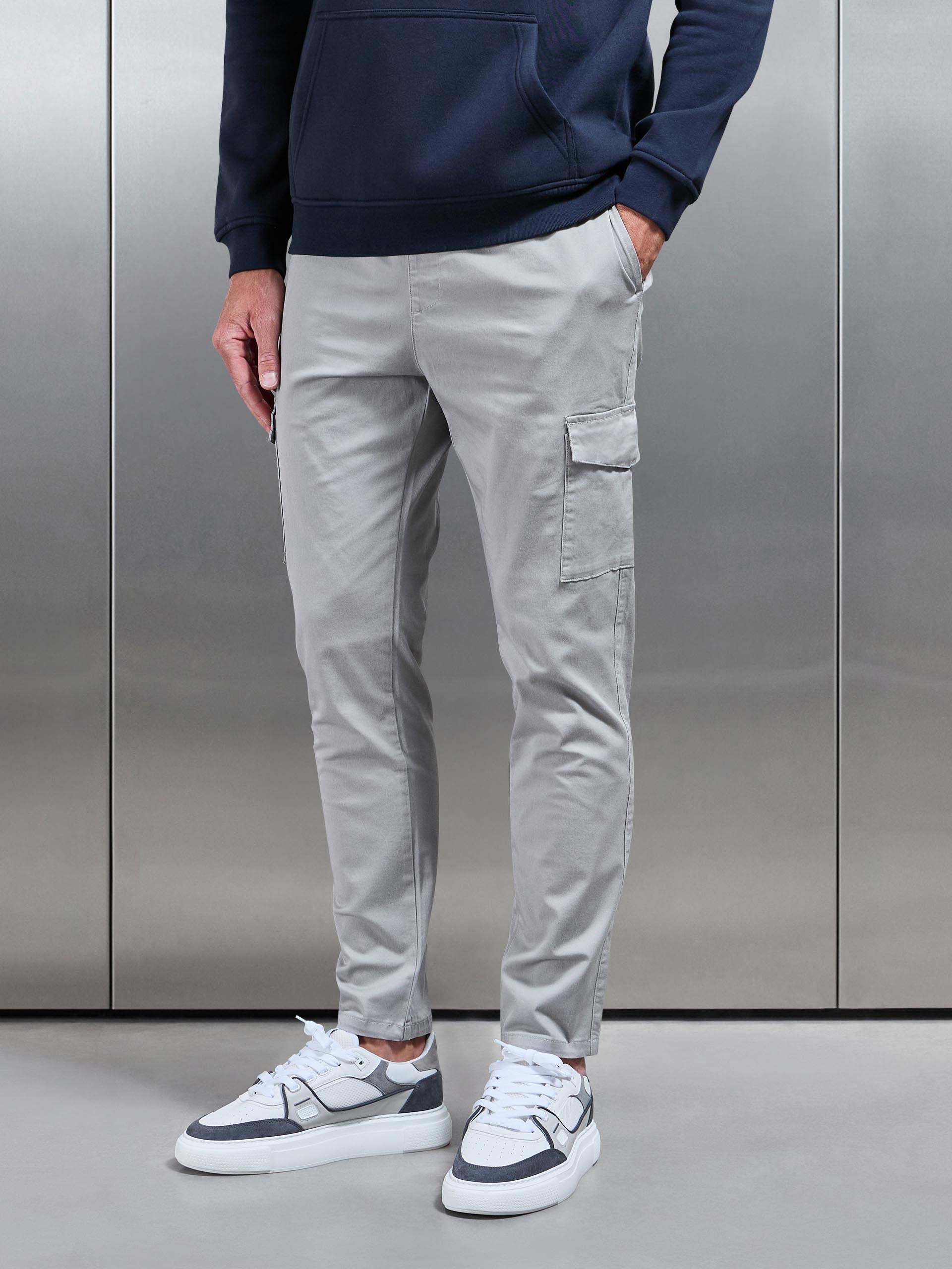 Cotton Cargo Pant in Stone
