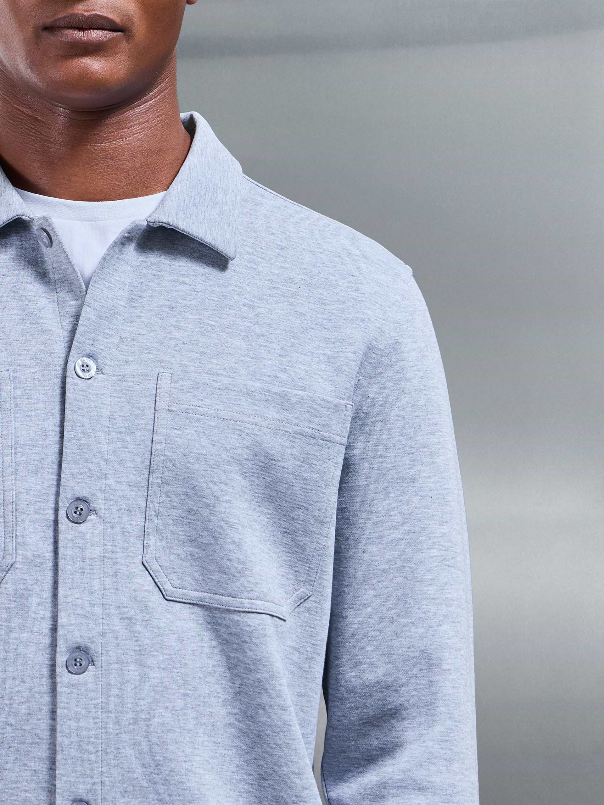 Cotton Jersey Overshirt in Marl Grey