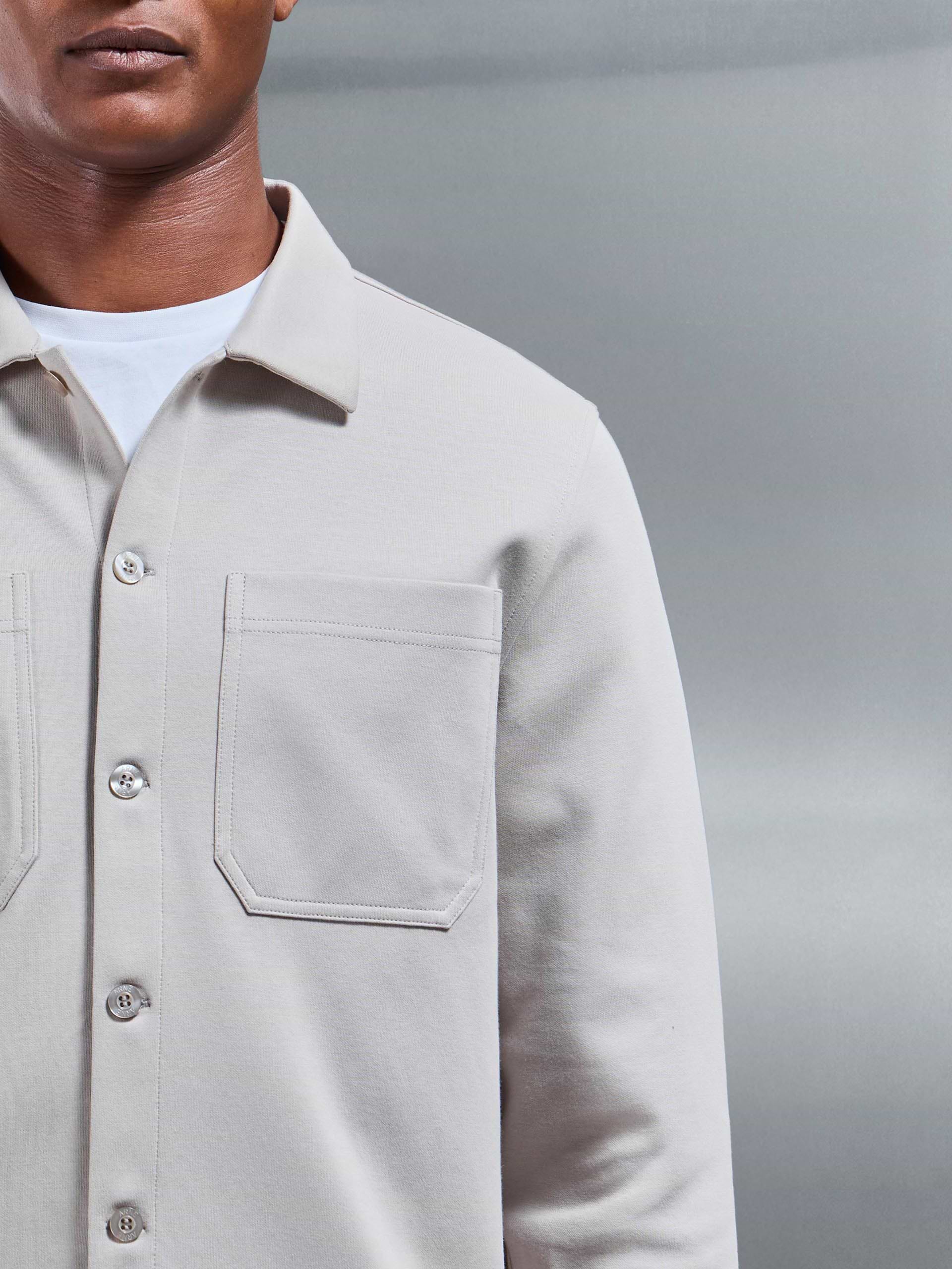 Cotton Jersey Overshirt in Stone