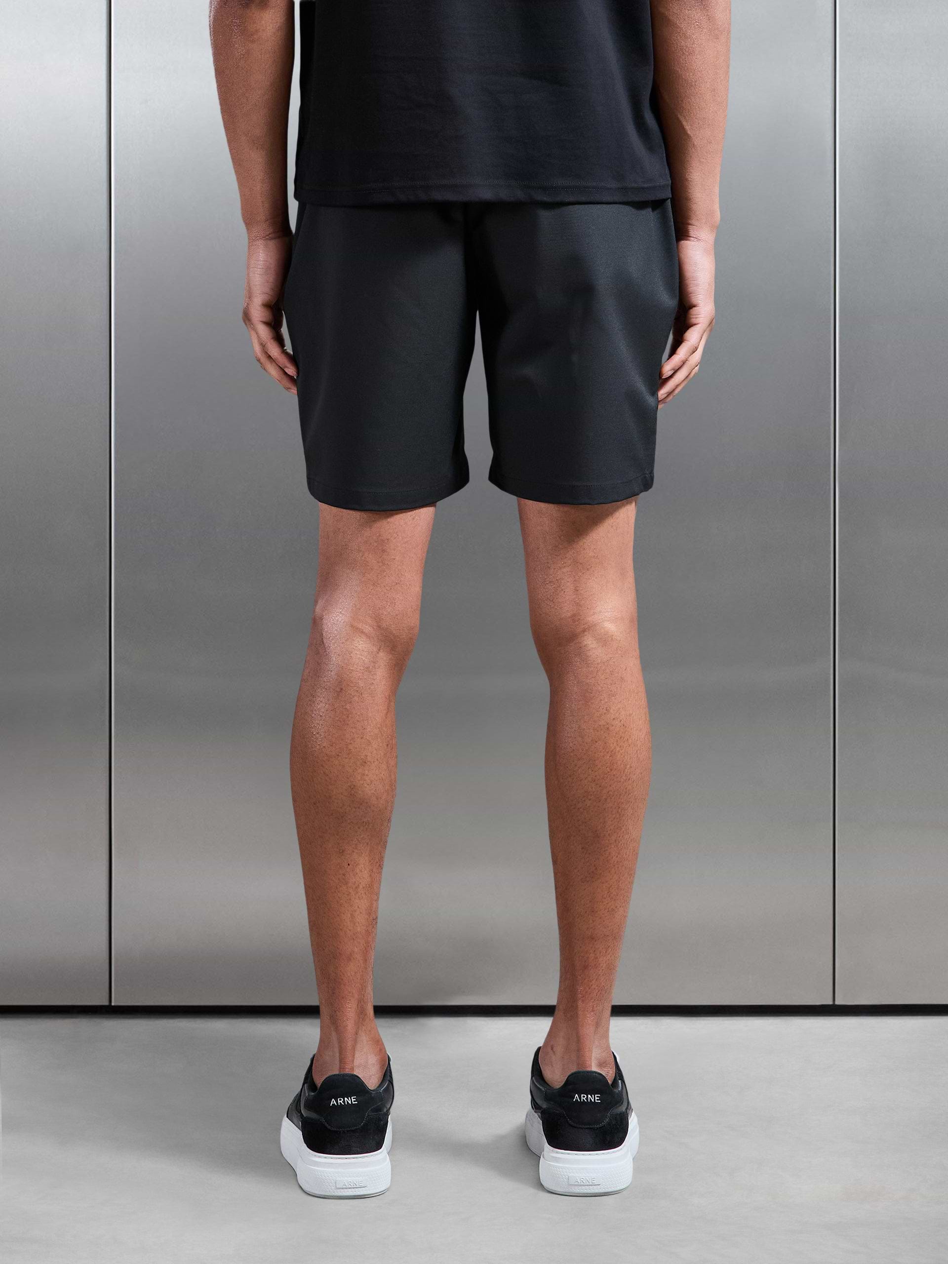 Crease Resistant Stretch Chino Short in Black